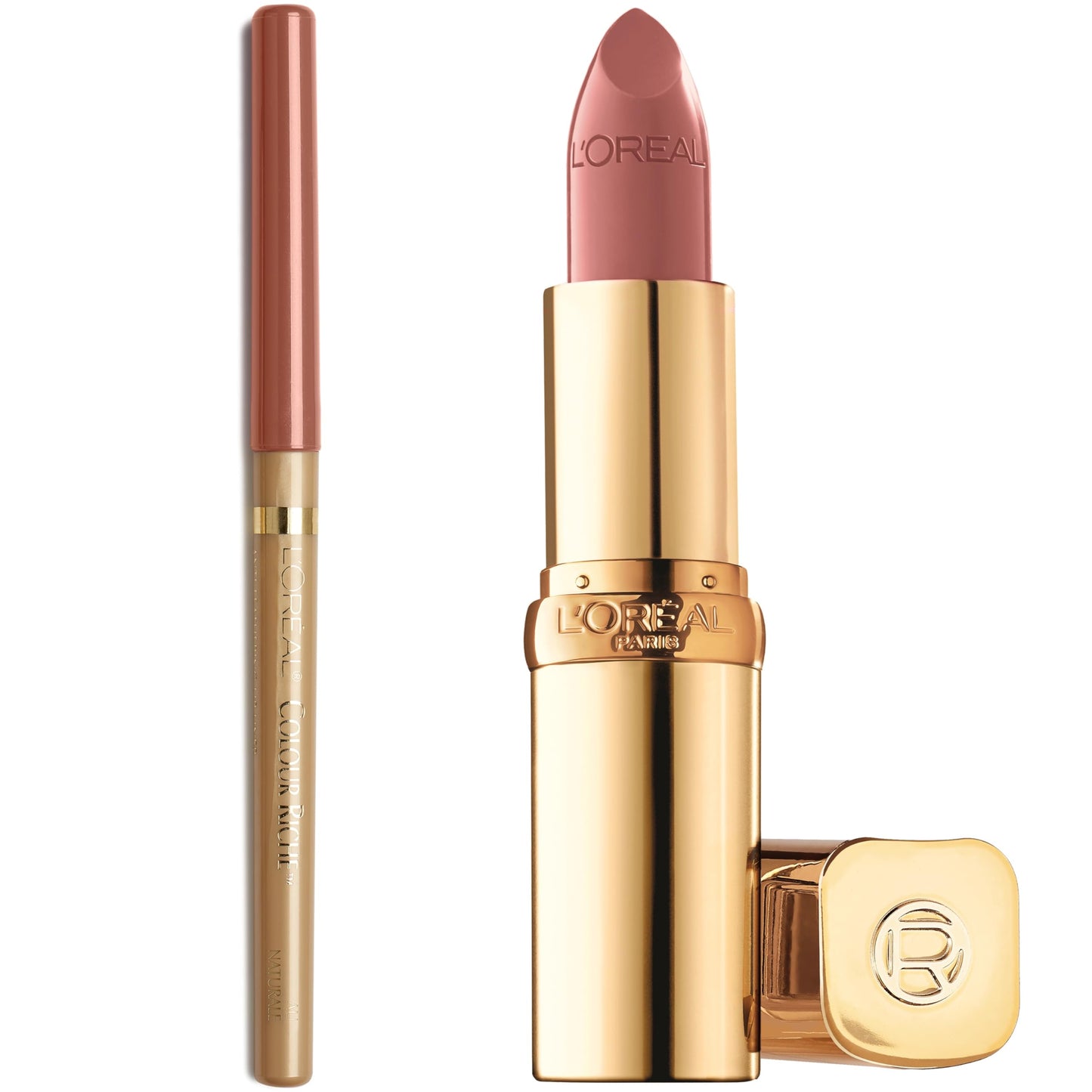 L’Oréal Paris Colour Riche Satin Lipstick and Lip Liner Bundle, Worth It Lipstick & Au Naturale Liner, Pack of 2
