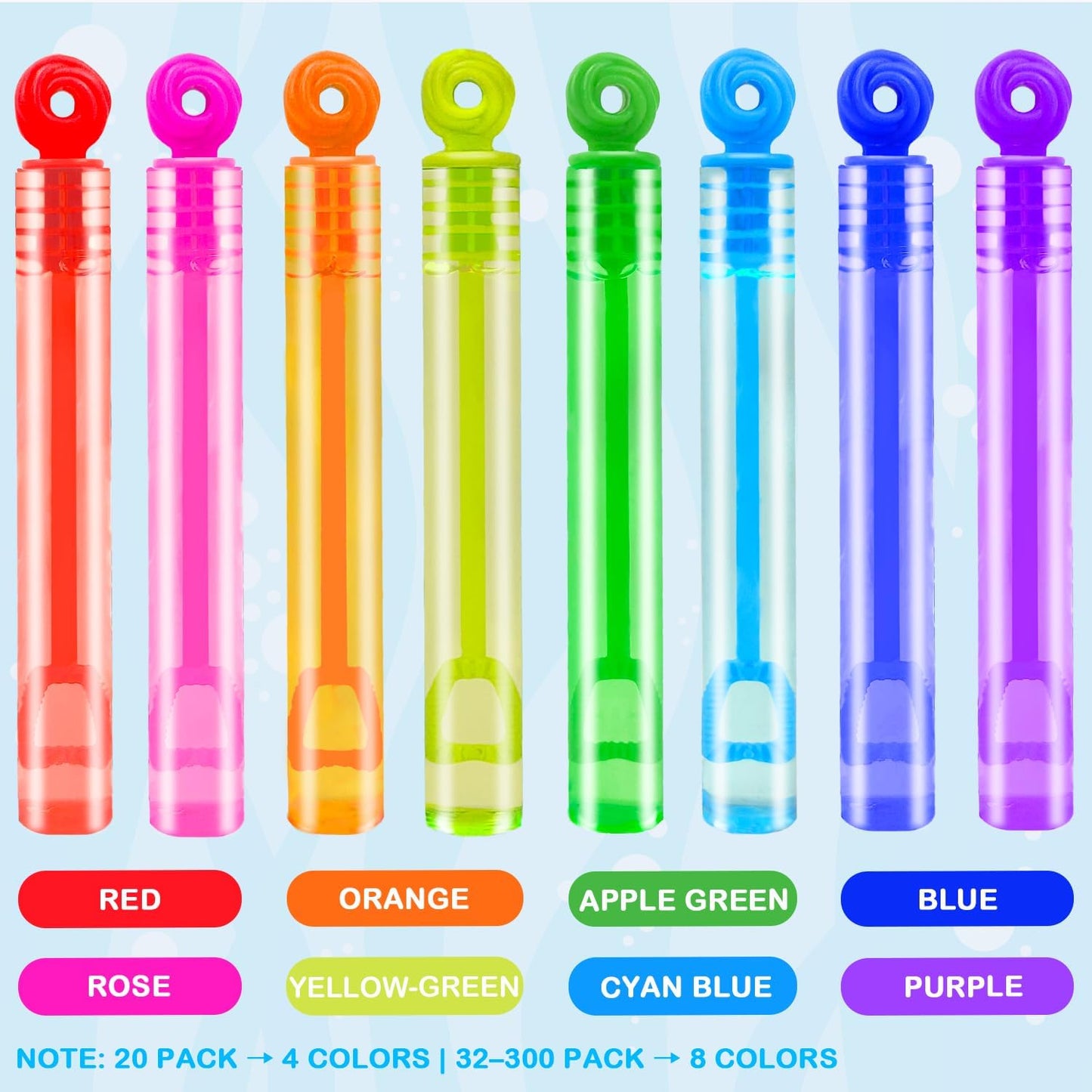 Mini Bubble Wands - Kids Party Favors & Goodie Bag Stuffers | 20-300 Pack for Toddlers, Preschool & Graduation