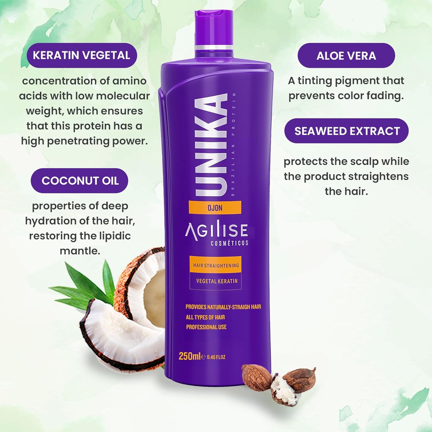 Brazilian Keratin Hair Treatment - Professional Straightening Cream with Batana Oil | Smooth & Silky Finish