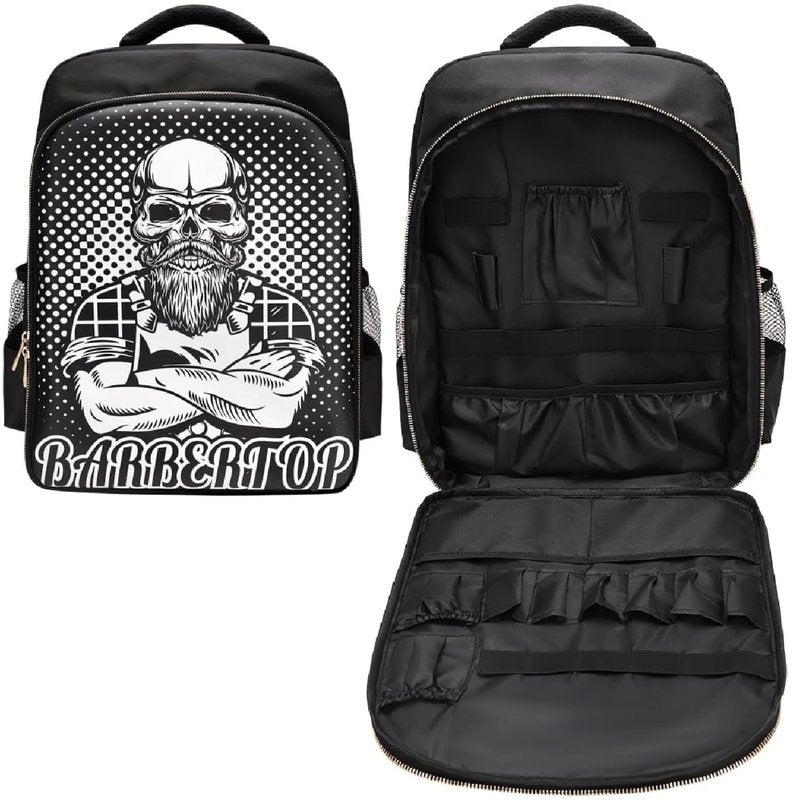 Barber Travel Bag Backpack BAEBERPLAN Large Organizer for Barbers Clippers and Supplies Portable Hairstylist Clipper Hairdresser Bag Backpack (White)