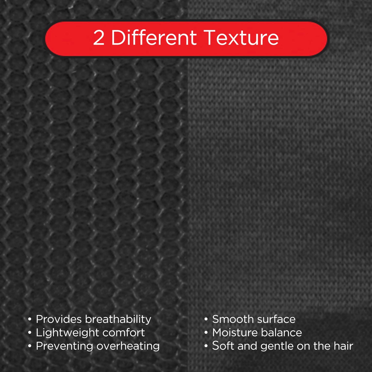 DONNA Argan & Black Castor Oil Satin Lined Mesh Wrap | Breathable Hair Wrap Headband for Women’s Hair Protection, BLACK COLOR 1PC