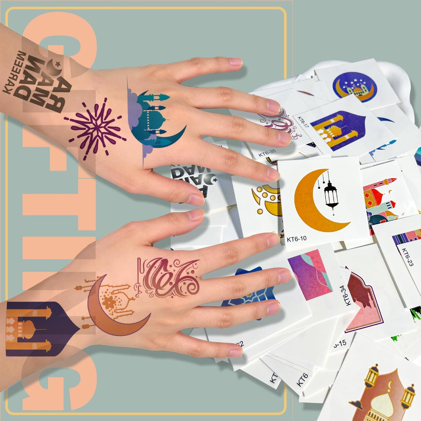 Individually Wrapped Cute Tattoos for Kids Adults,Waterproof Long Lasting 3-5 Days Fake Tattoos With Star Moon Castle Design,70pcs Temporary Tattoos for Kids Birthday Party Favors Goodie Bag Fillers