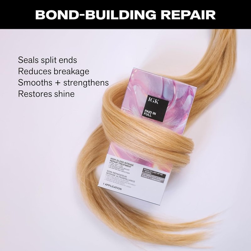 IGK Paid In Full High Gloss Repair Treatment - Intense Split-End Sealing Formula | 6.8 oz