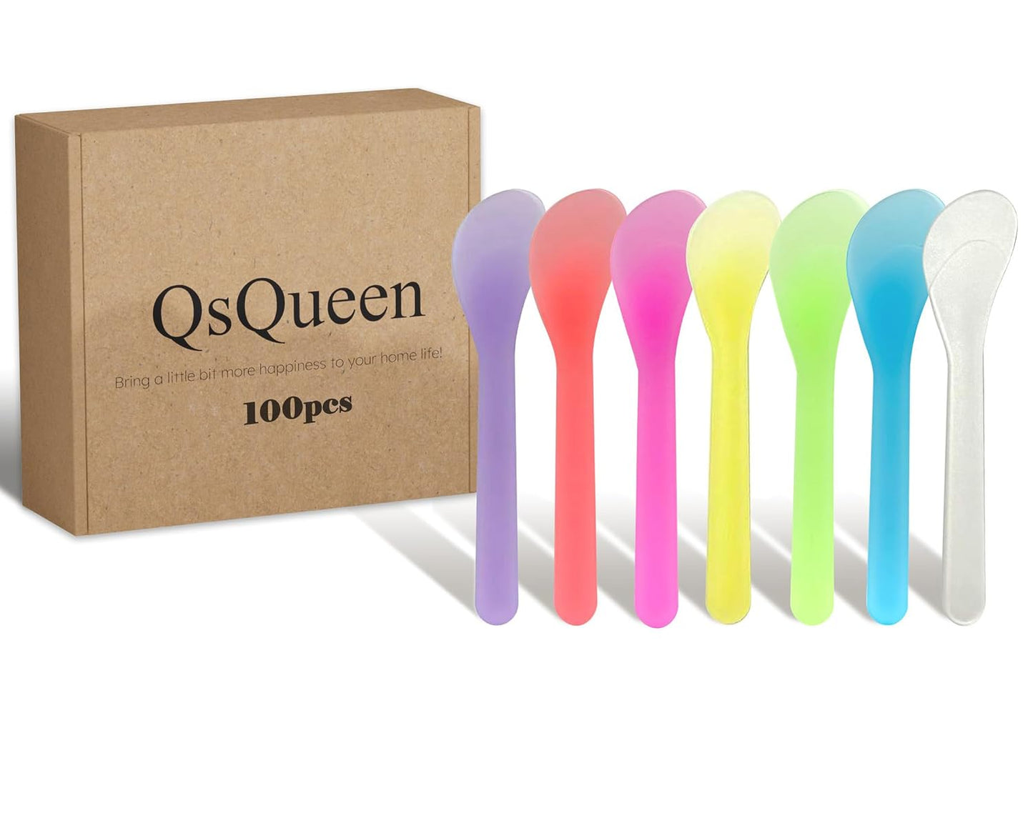 **Cosmetic Spatulas - 100 PCS Reusable Makeup Scoops in 7 Colors | Hygienic Mixing Tool for Face Masks & Skincare (4.88'' x 1.06'')**