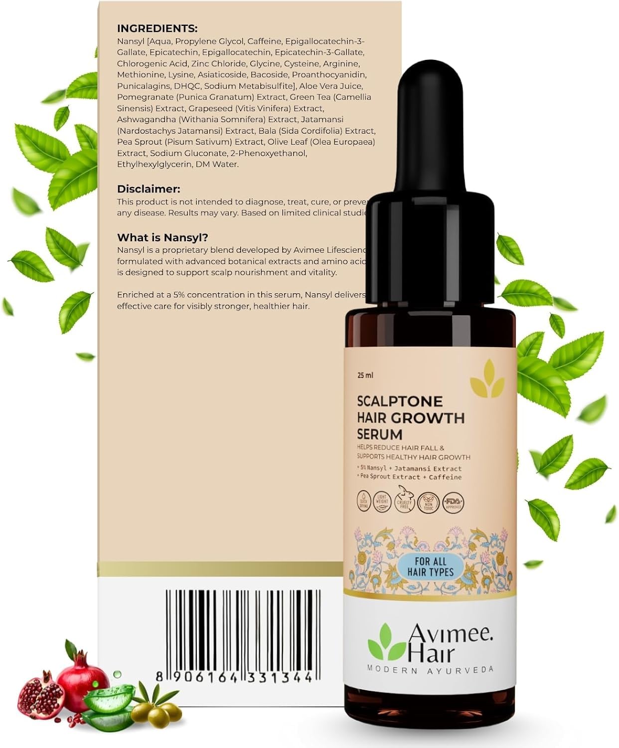 AVIMEE HERBAL Scalptone Hair Serum | 100% Pure & Natural | Mineral Oil Free | 25 mL