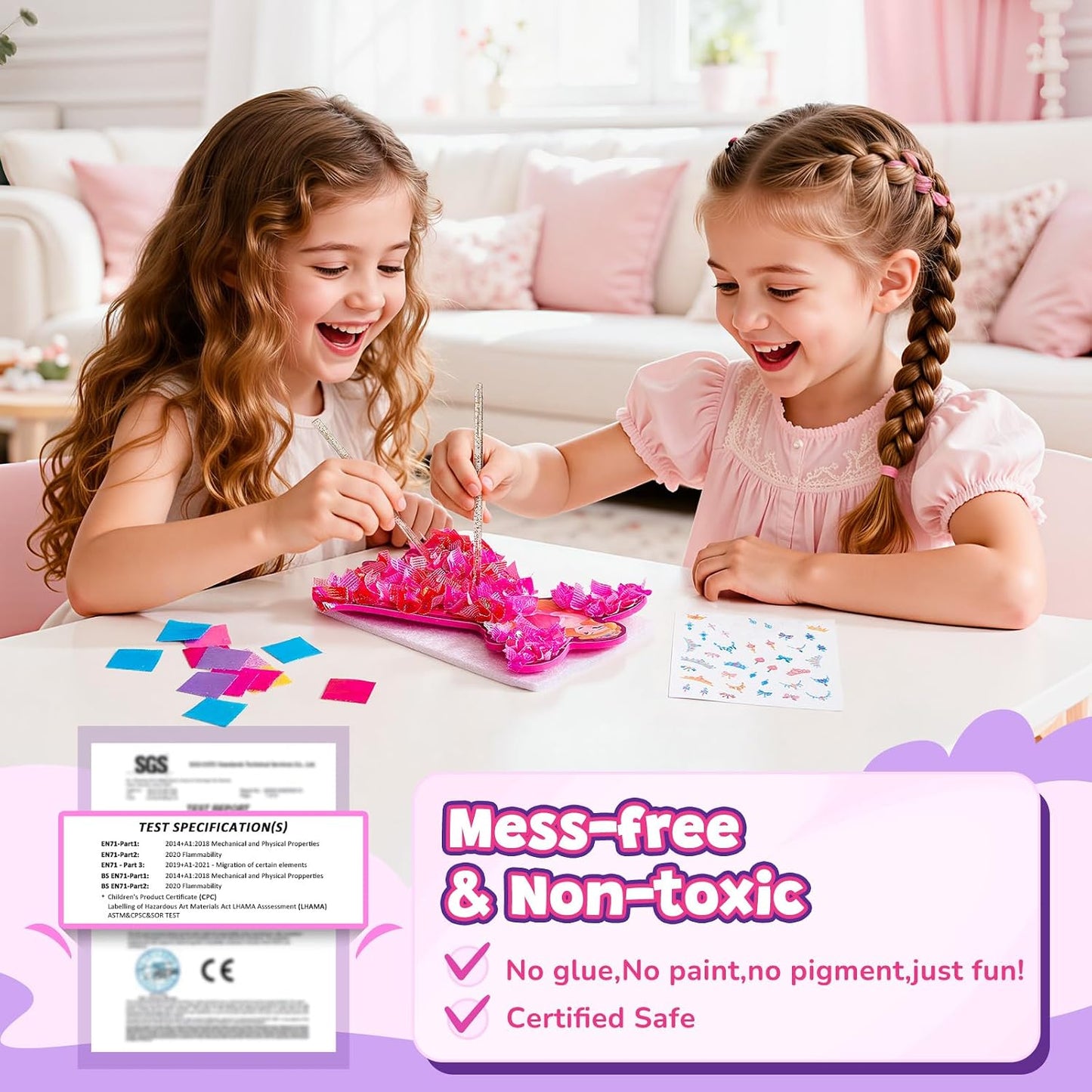 3D Castle Princess Dress Up Craft Kit - DIY Fairy Tale Scene | Mess-Free Arts & Crafts for Girls Age 4-8