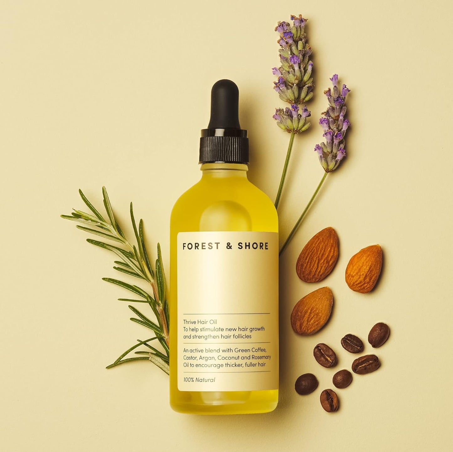 Hair Growth Oil - 100% Natural Caffeine & Biotin Serum for Damaged Hair | Argan & Rosemary Infusion