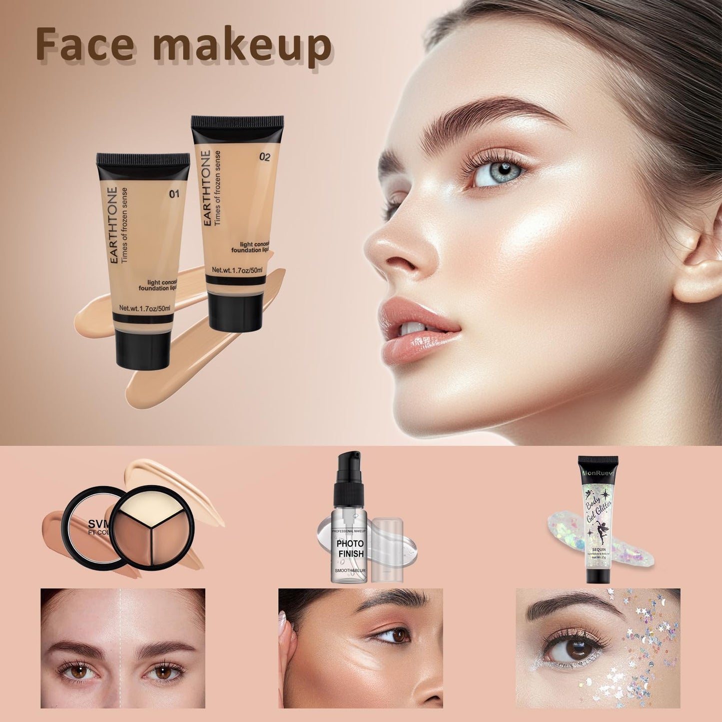 Makeup Kits for Teens Makeup Kit for Women Teenager Full Kit Makeup Set Gift for Teen Girls Eyeshadow Palette Foundation Concealer Makeup Set for Girls