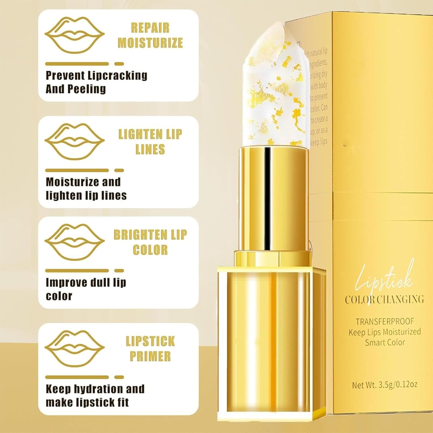True Tone PH Adjusting Lipstick - Transferproof Color-Changing Lipstick for Women | Long-Lasting Moisturizing Formula