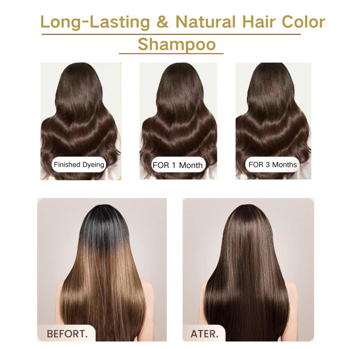 300ml Nourishing Plant-Based Hair Color, Single Agent Floral Dye, Long-Lasting Natural Hair Dye (Chestnut Brown)