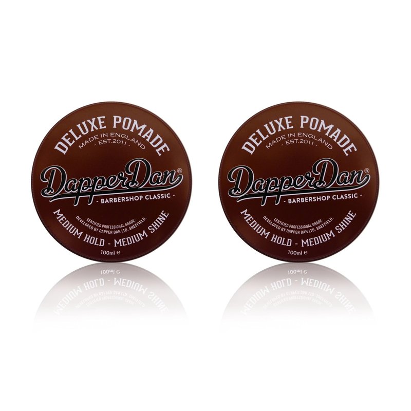 Dapper Dan Deluxe Pomade, Medium Hold Medium Shine Hair Pomade for Men, 2 x 3.38 fl oz