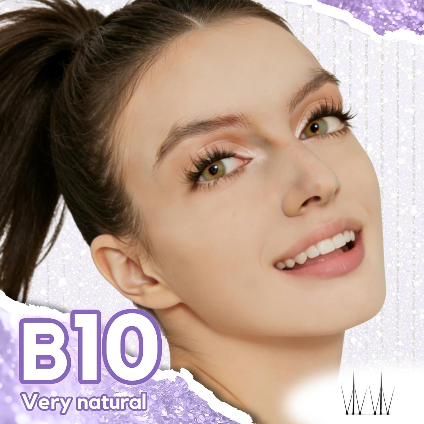 Natural Bottom Lash Clusters - DIY Clear Band Eyelashes for Soft, Comfortable Daily Wear | 5mm & 6mm, 48pcs