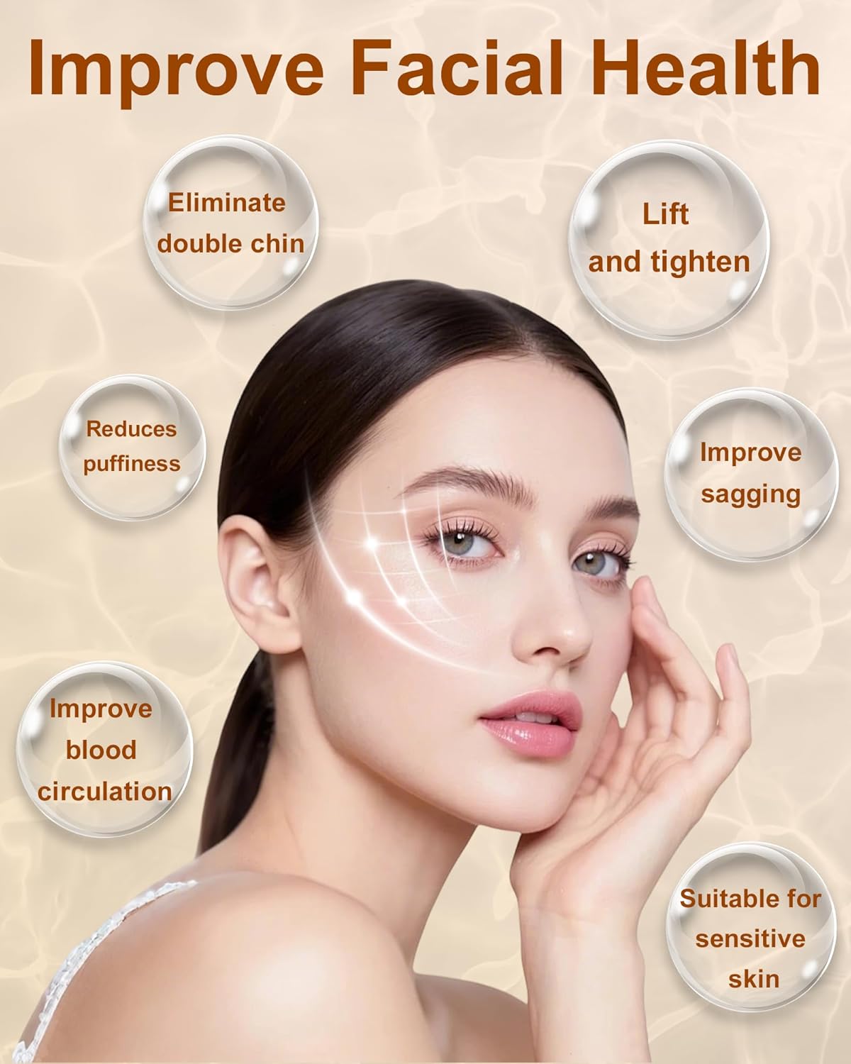 Lymphatic Drainage Face Brush Set - Soft Bristles for Sculpting & Reducing Puffiness | Ergonomic Design