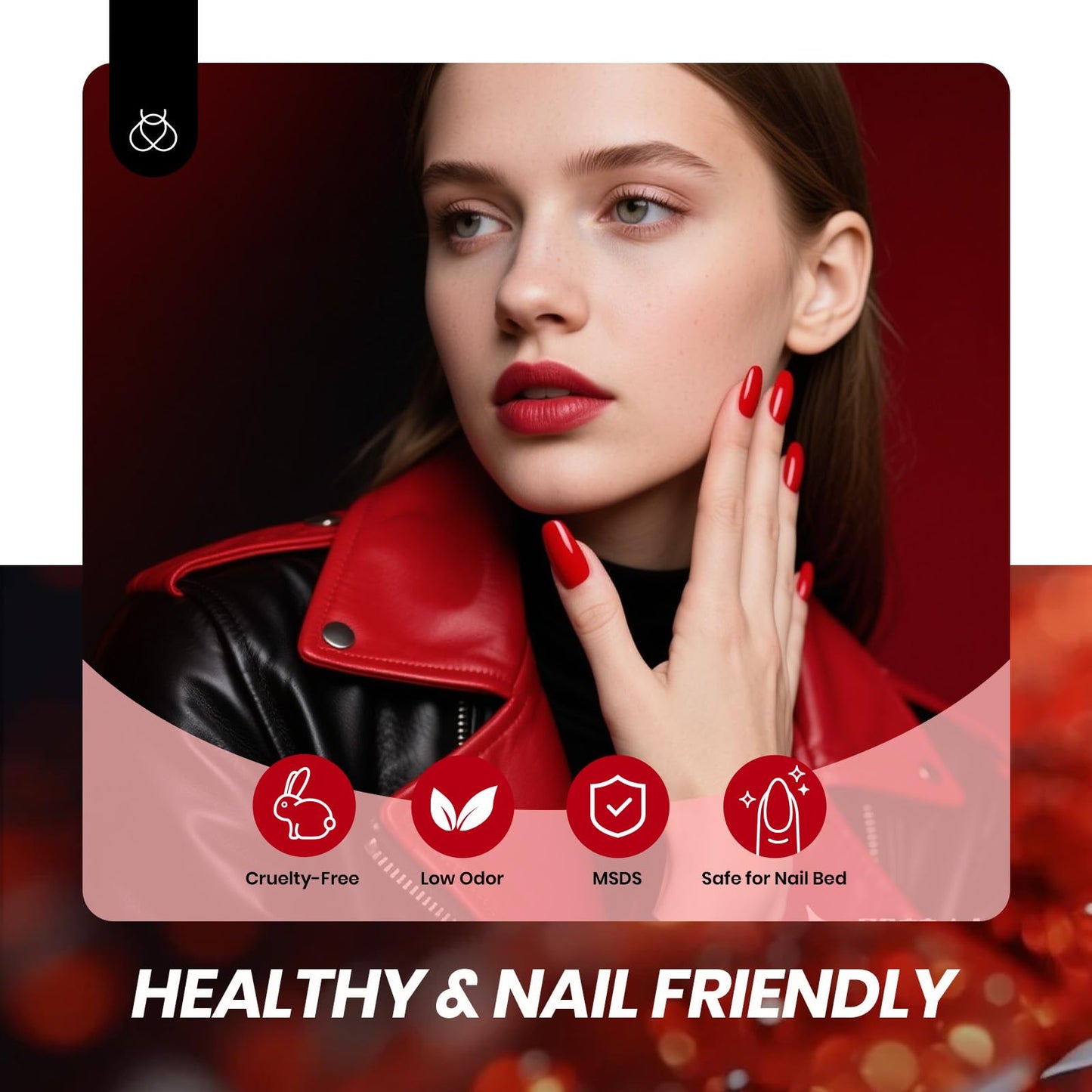 Beetles Red Jelly Gel Nail Polish Set, Luminous Ruby Red Gel Polish