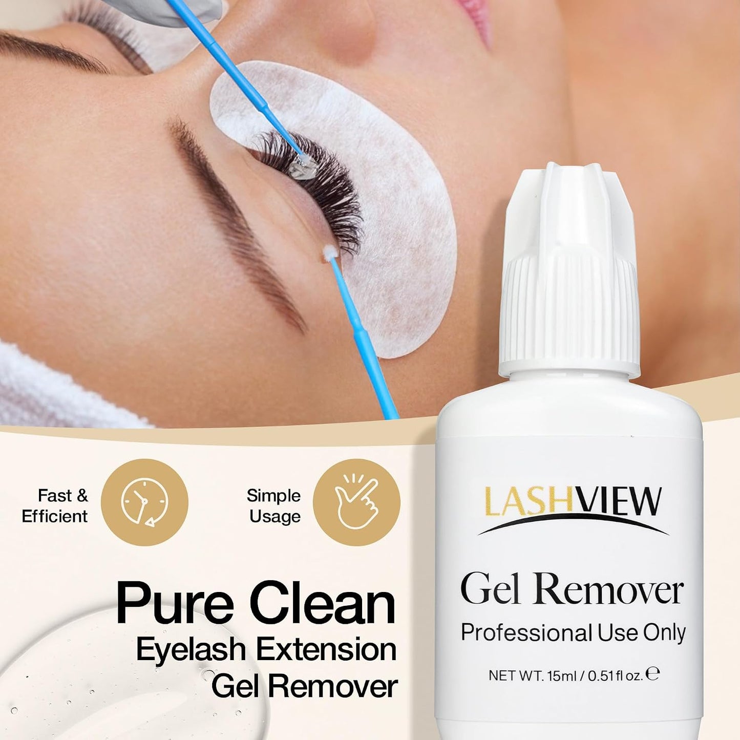 Sensitive Lash Remover Gel for Lash Extensions - Clear 15ml | Gentle Formula for Easy Removal