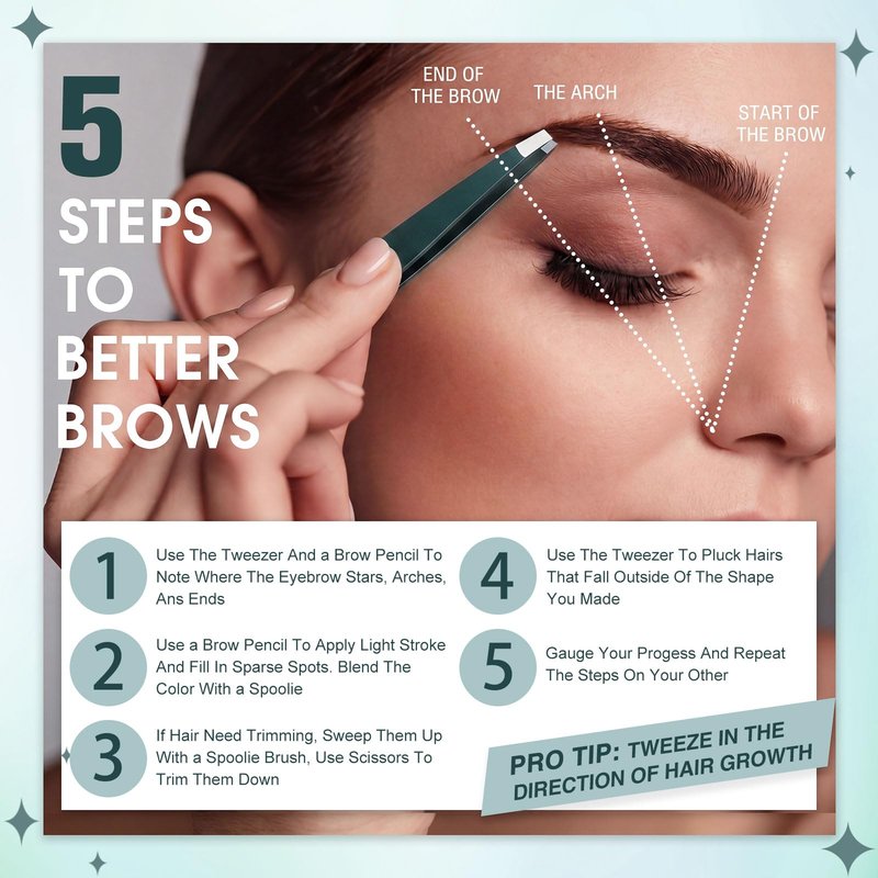 Mudder 12 Pcs Eyebrow Tweezers Set for Facial Hair Stainless Steel Slanted Tip Tweezers in Bulk for Men and Women(Dark Green)