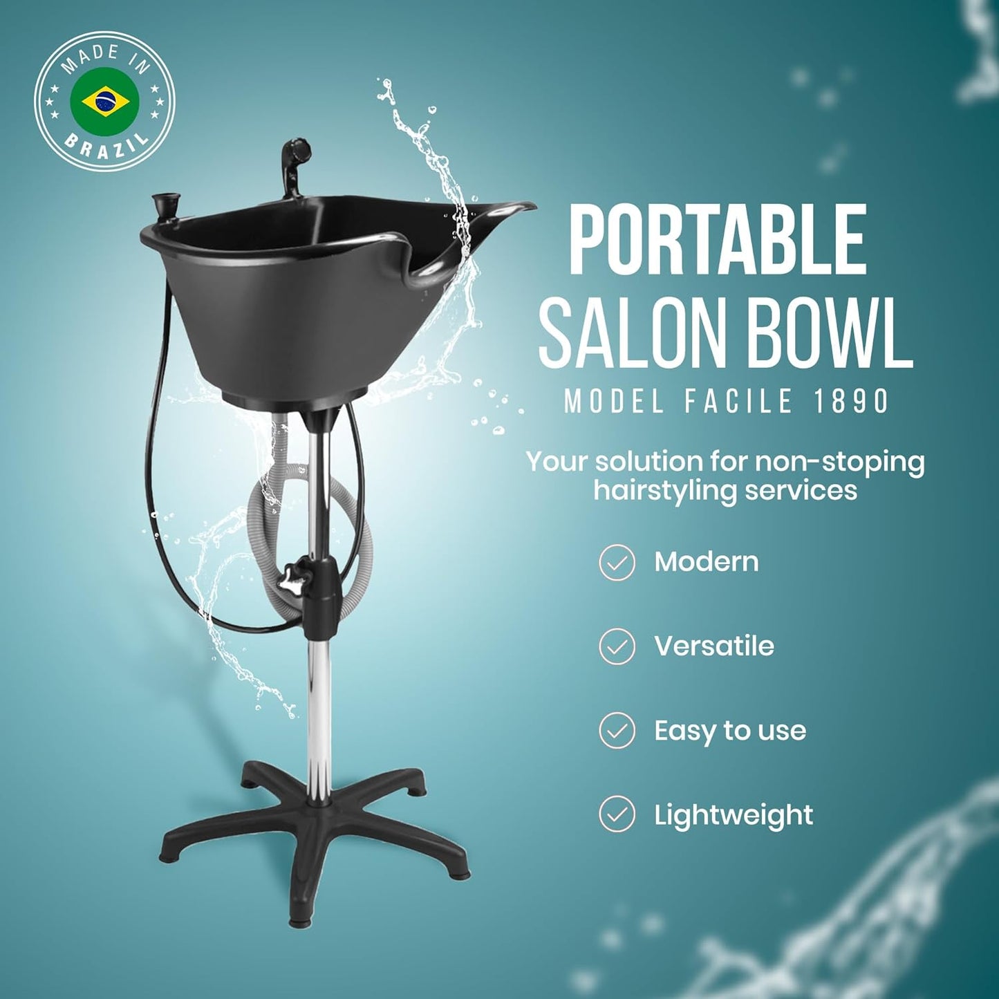 Portable Shampoo Bowl - Ergonomic Deep Wash Basin for Hairstylists & Seniors | Steel Structure, Home Use