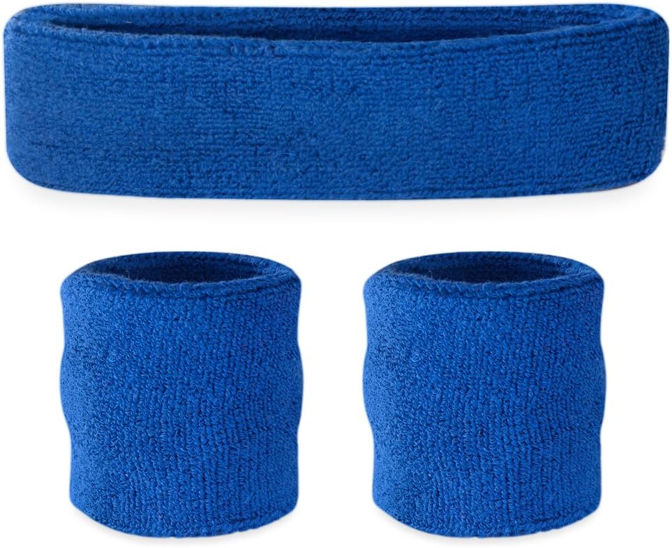 Suddora Sweatbands Set - Moisture-Wicking Athletic Bands | 2 Wristbands & 1 Headband for Gym, Yoga, Basketball, Tennis
