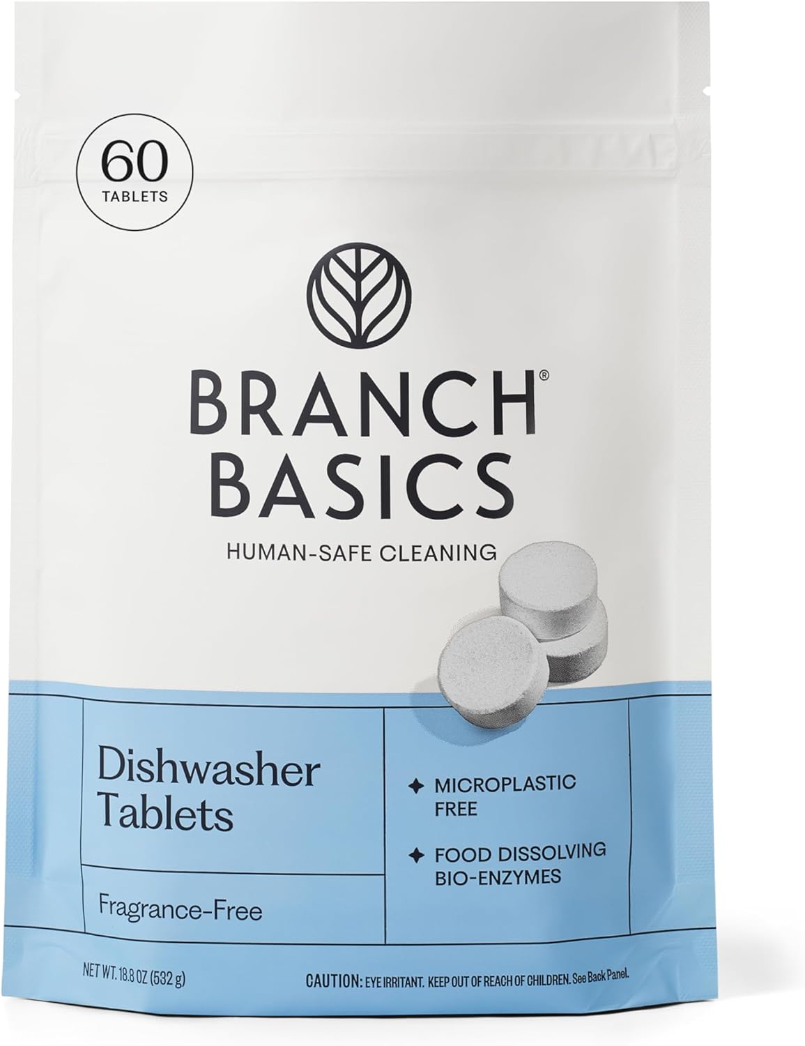 Dishwasher Tablets - 60 Ct Plastic-Free Pods | Fragrance-Free & Human-Safe Cleaning Power