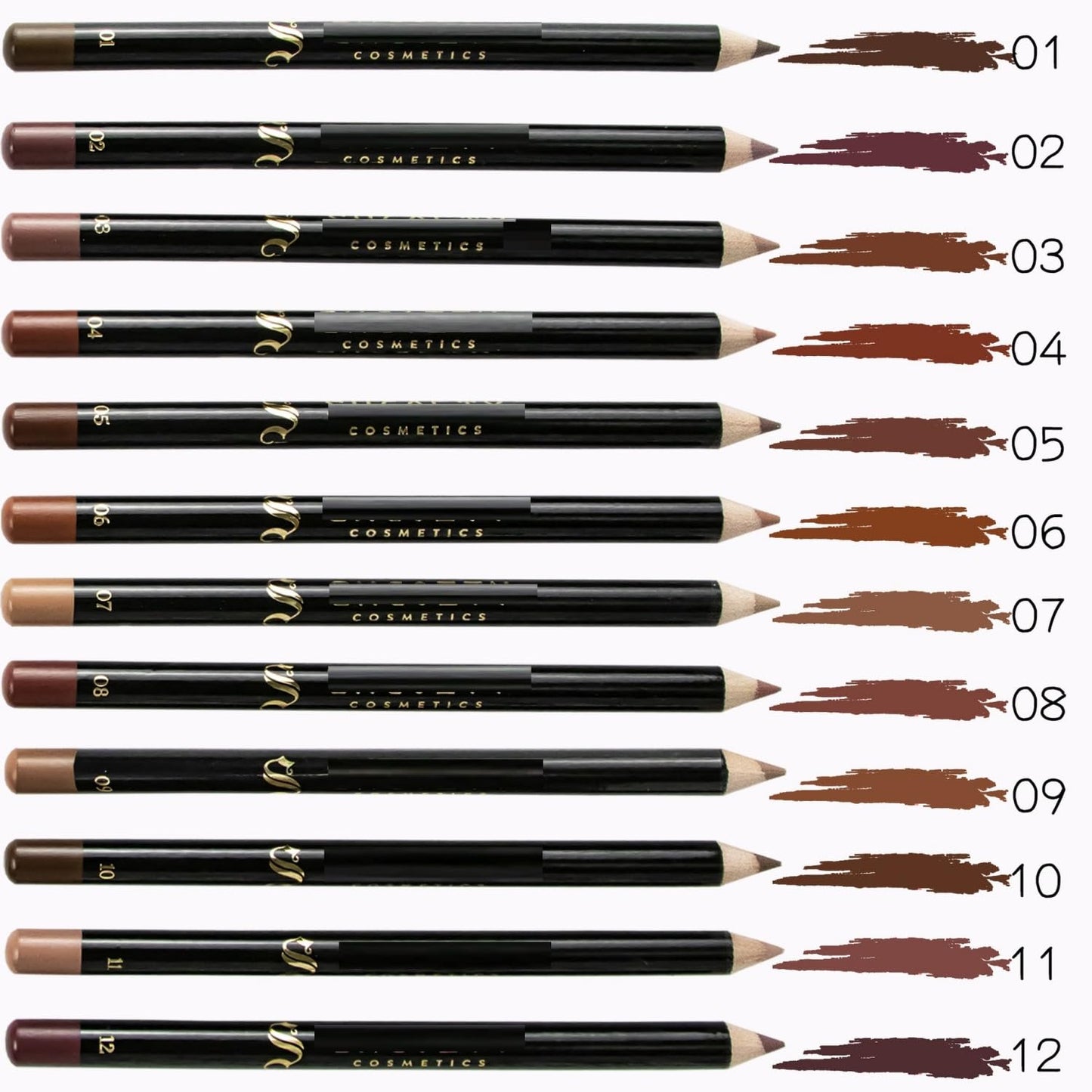 MAEPEOR Nude Lip Liner Set 12 Colors Highly Pigmented Smoothly Matte Lipliner Pencil Long Lasting and Waterproof Durable Lip Liners Kits (Color 01)