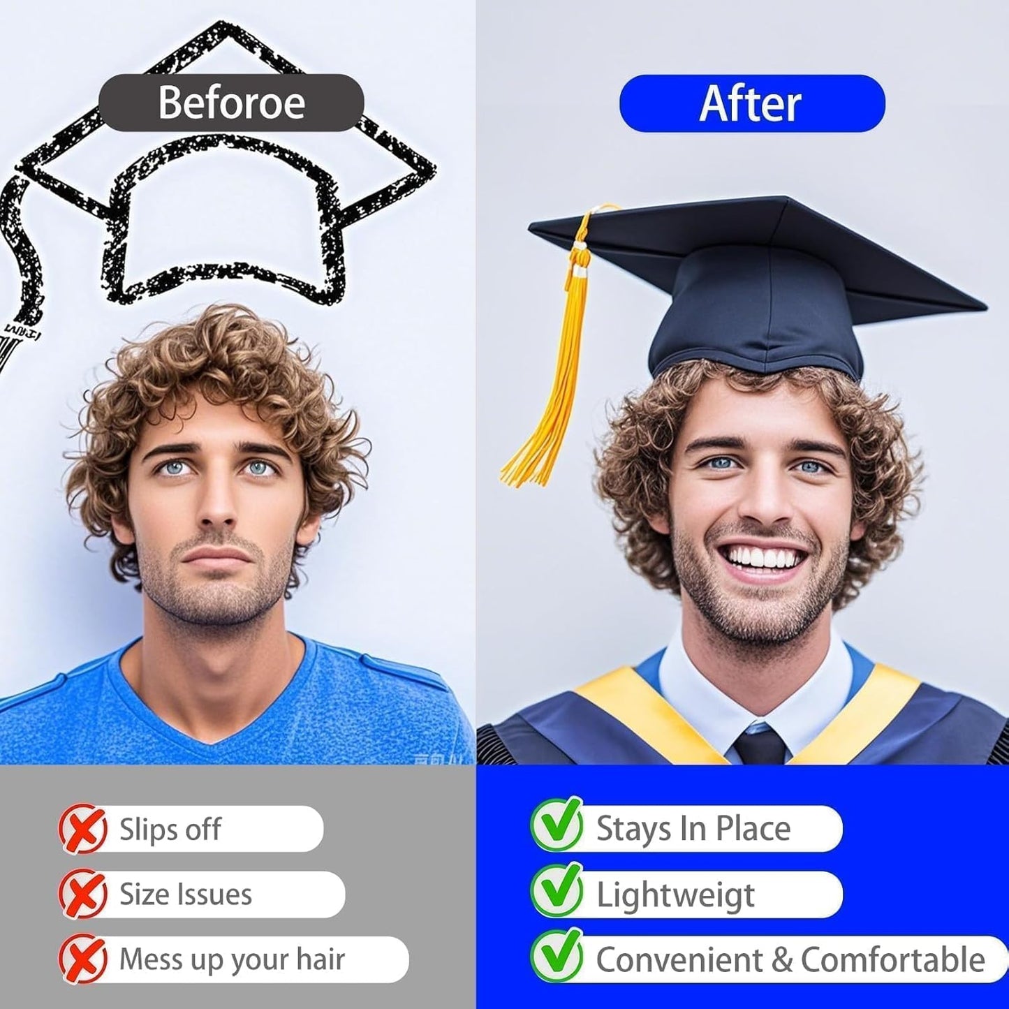 Graduation Cap Headband - Firm Anti-Fall Hairband for New Grads | Stylish & Comfortable Design
