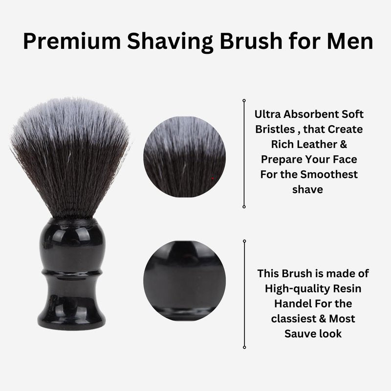 Premium Badger Shaving Brush for Men – Soft Bristles & Wood Handle | Perfect Shaving Cream Brush for Wet Shave | Luxury Gift for Men, Dad & Boyfriend, Black