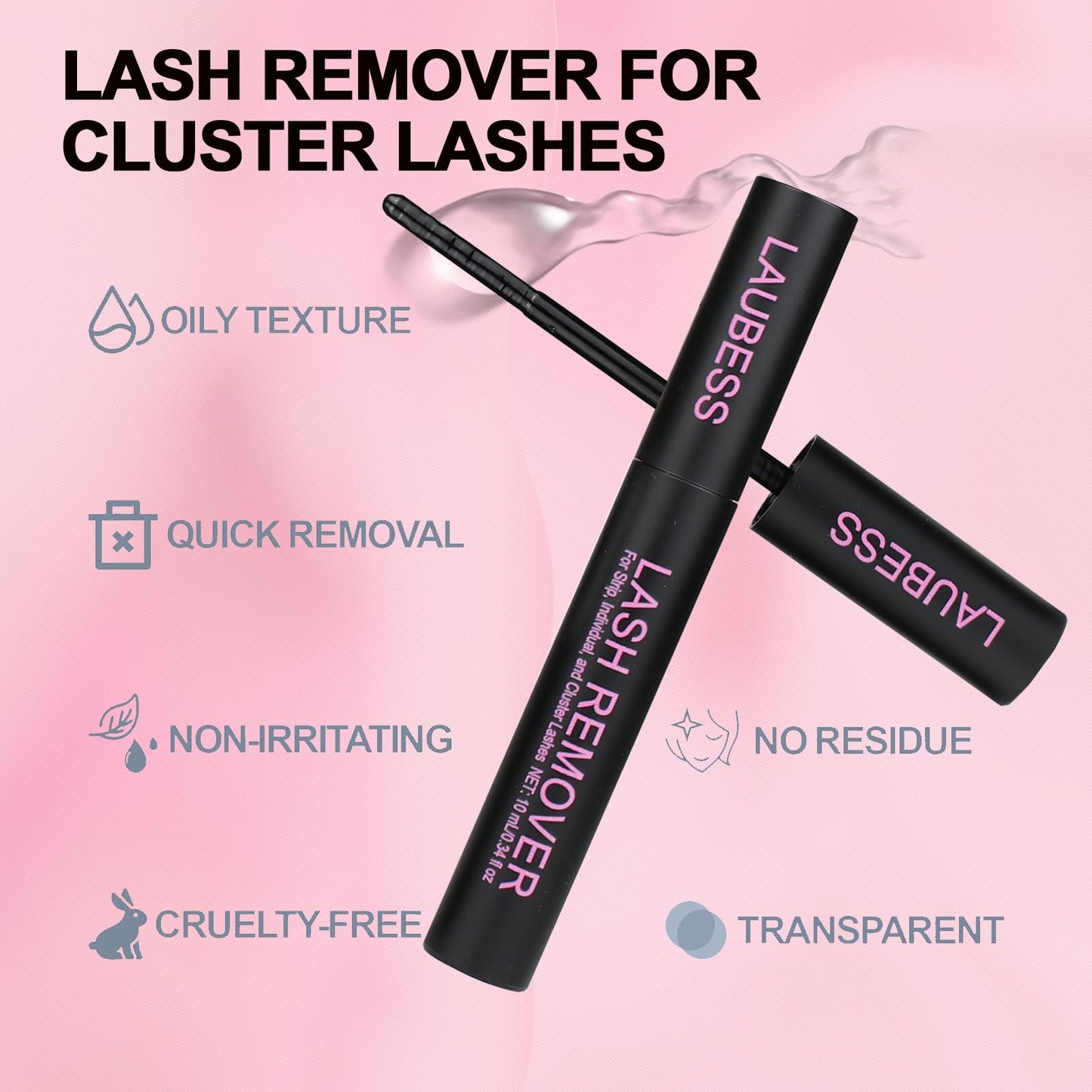 Lash Remover for Lash Extensions LAUBESS 10ml Lash Glue Remover Individual False Lash Cluster Remover DIY Lash Extension Remover Eyelash Glue Remover