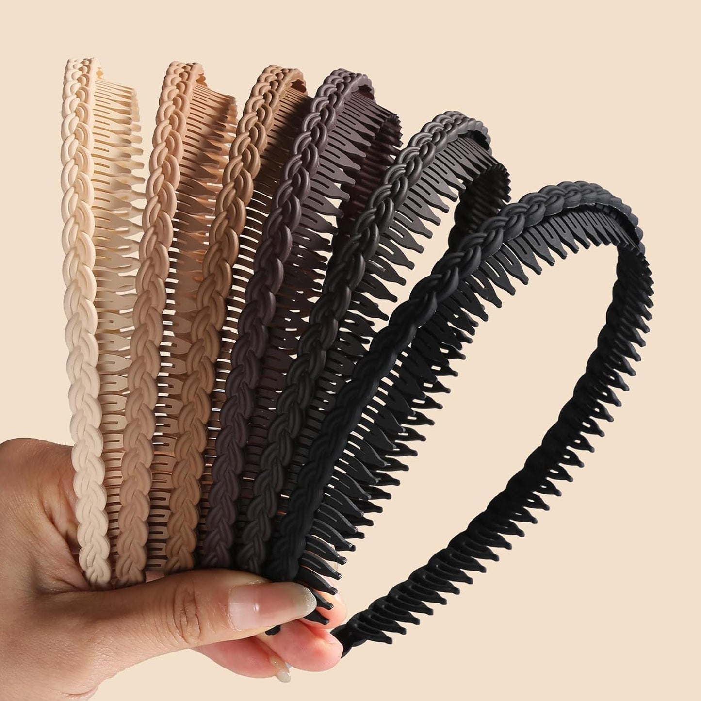Non-Slip Headbands for Women - 6 Pcs Zig Zag Hairbands with Teeth | Perfect for Workouts & Daily Wear