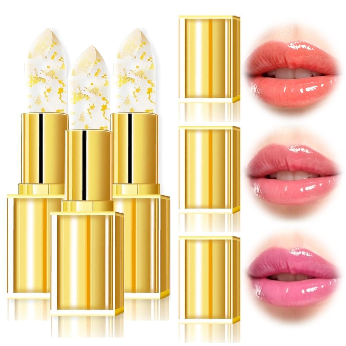 2026 New Lipstick for Older Women, PH Color Changing Lipstick Skin-Adaptive Lipsticks, Transferproof Clear Lip Sticks, Long Lasting Moisturizing Tinted Lip Balm (3 pcs)