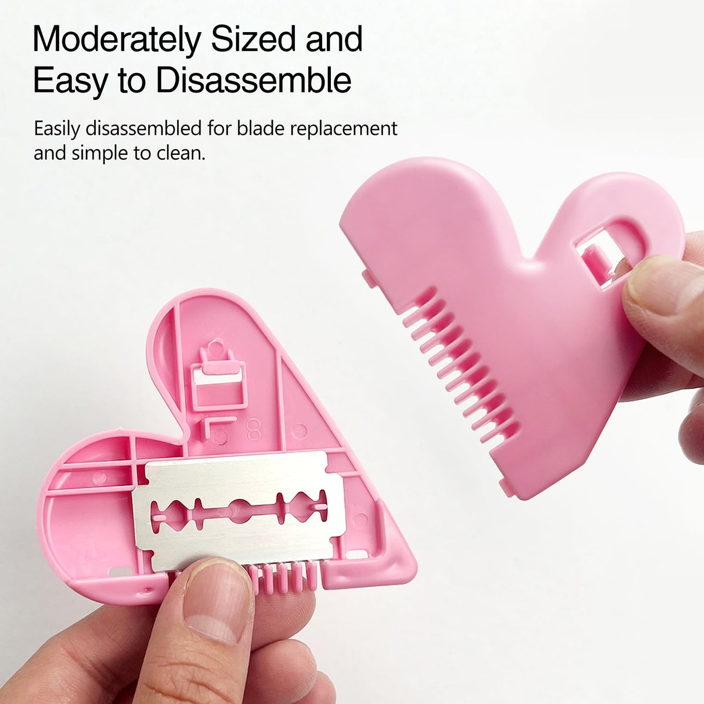 Portable Pubic Hair Trimmer for Women, Heart-Shaped Intimate Shaping Tool, Compact Hair Razor Comb Cutter for Kid, Women, Girls (Red)