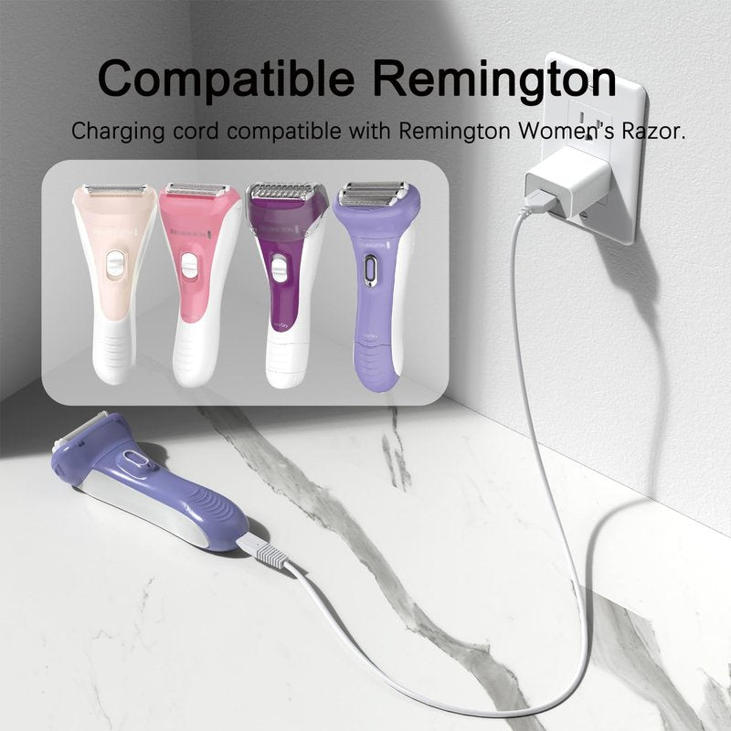 2Pcs Power Cord for Remington Smooth & Silky Electric Shaver WDF5030A, WDF4816NA, WDF4821US, WDF4825, Women’s Shaver & Trimmer Replacement Charging Cable, White