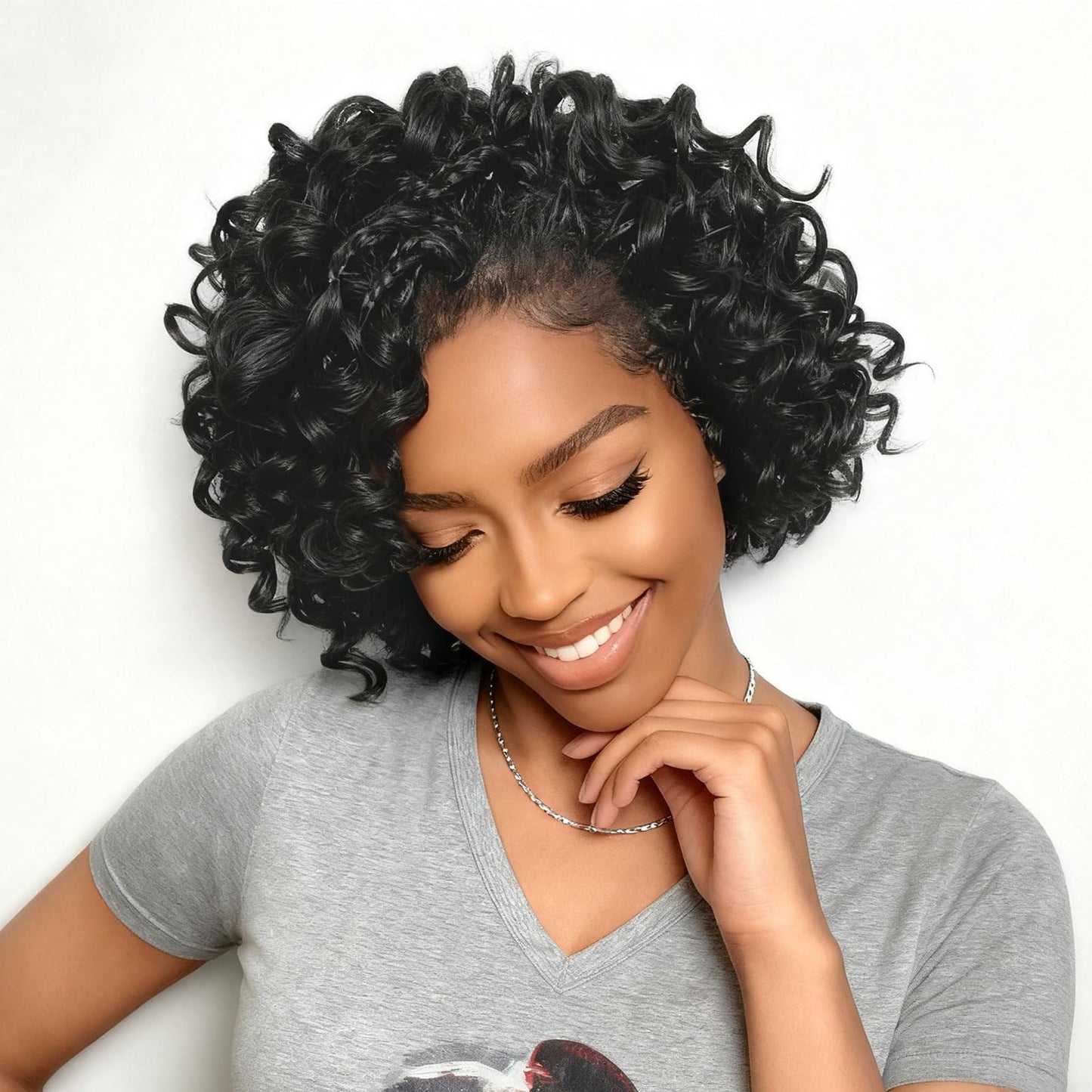 GoGo Curl Crochet Hair for Black Women Soft Prelooped Ocean Deep Water Wave Curly Crochet Tangle Free Crochet Braids Easy Install 7 Packs