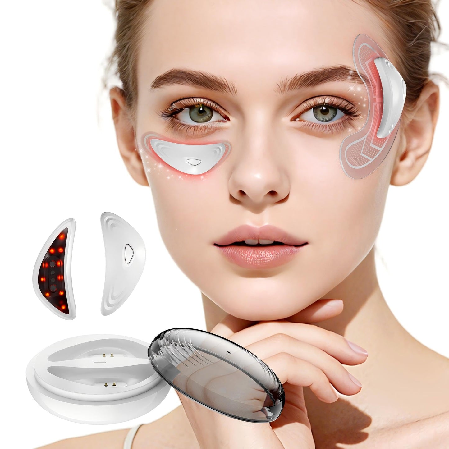Eye Pods for Under Eyes Bags,Portable Red Light Therapy Eyes Pads Patches