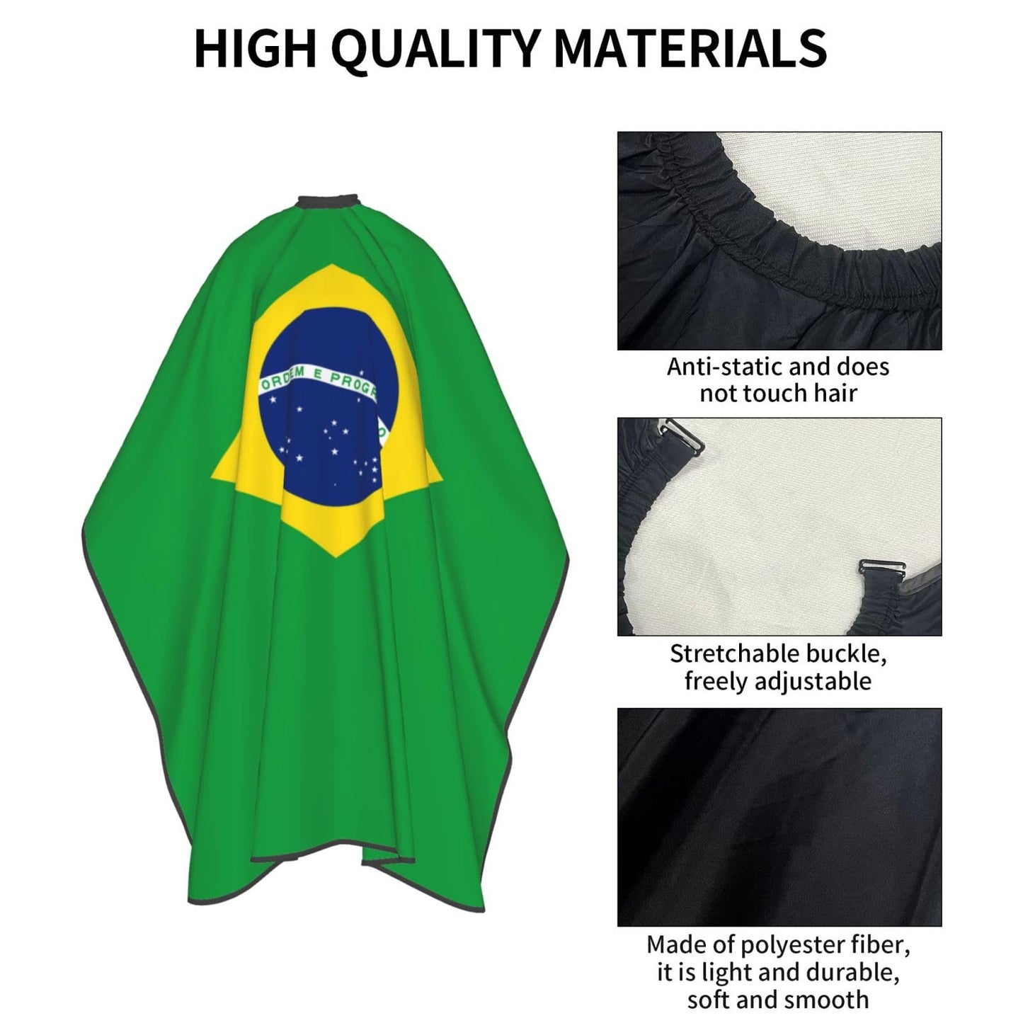 Brazil Flag Hair Cutting Barber Cape Hair Salon and Dyeing Styling Cloth for Women/Men