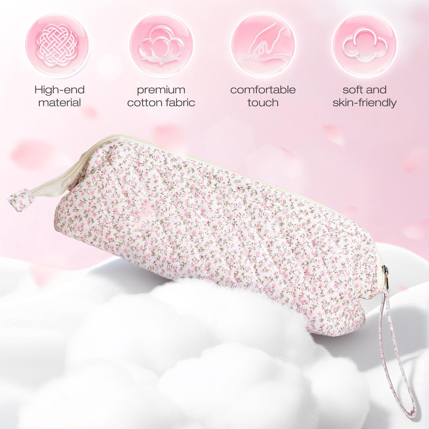 Voryssent Quilted Hair Tool Travel Bag, Shark Flex Style Travel Case For Dyson Hair Dryer Airwrap Bag, Curling Iron Bags Quilted For Shark Dyson Revlon Organizer Accessories - Pink Floral