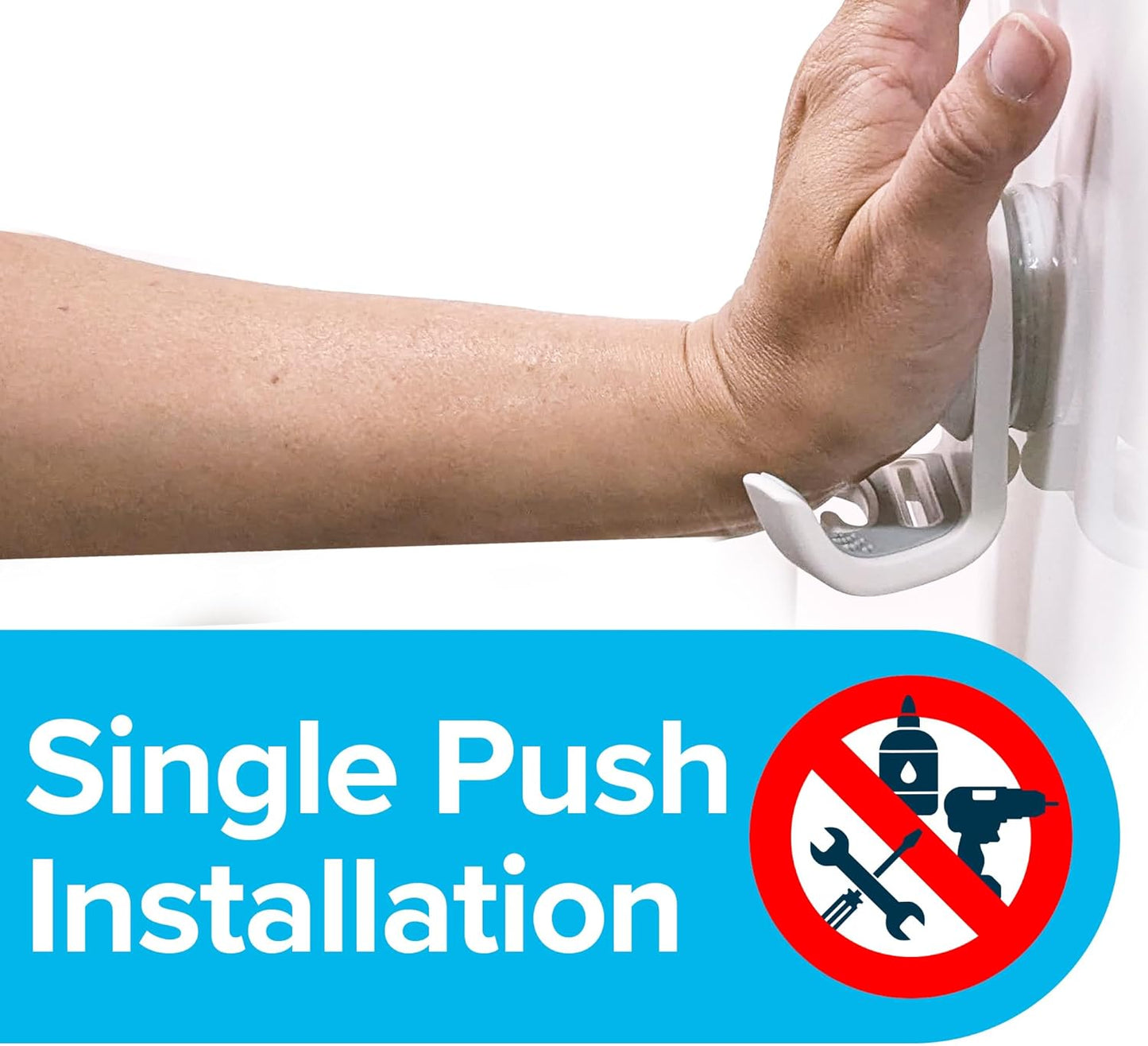 Suction Cup Hook - Power Lock Razor Holder & Phone Cradle | No-Drill, Rust-Proof, Waterproof, Holds 11 lbs