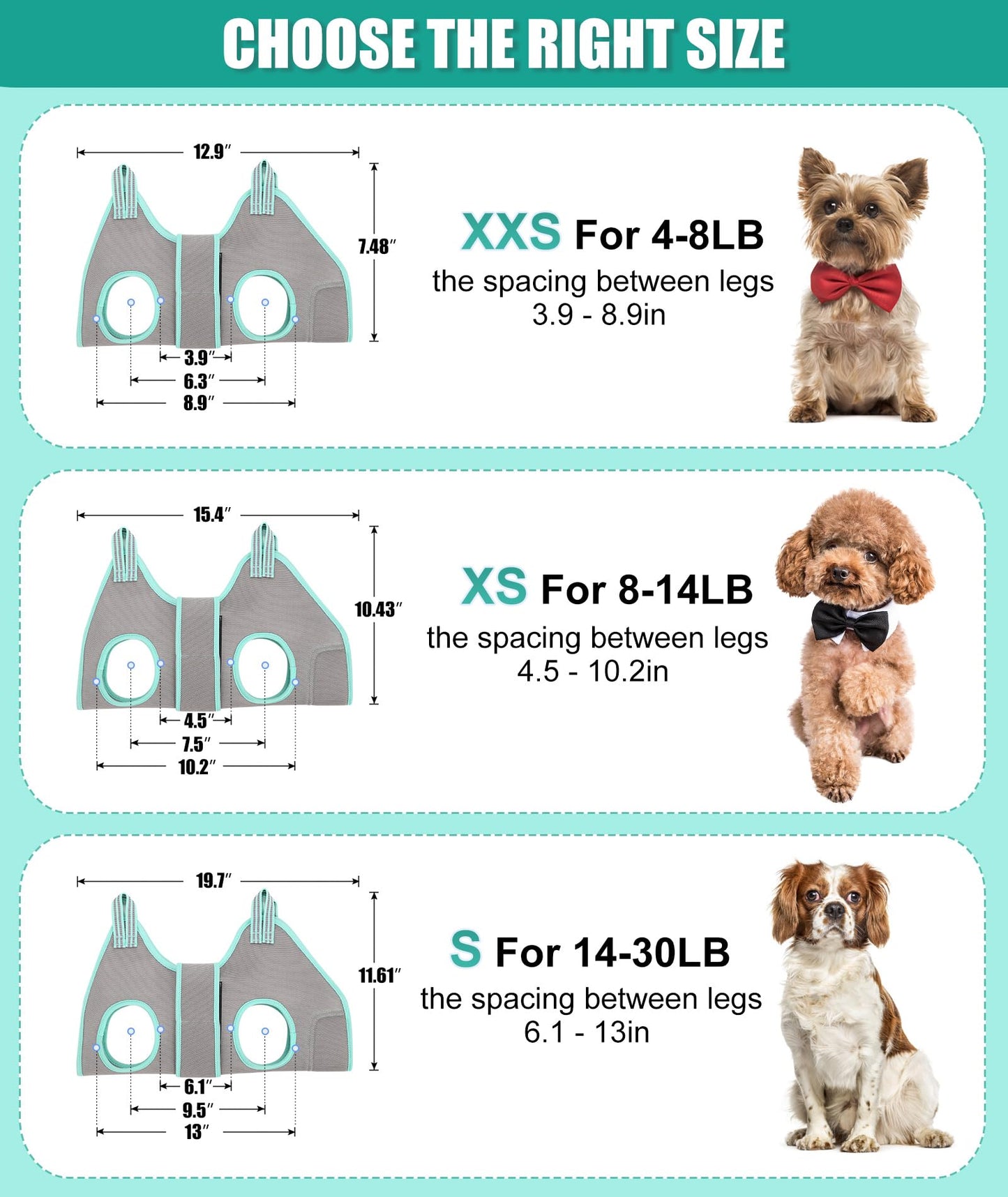 Kkiimatt XS Dog Grooming Hammock Harness, Grey, Nail Trimming, Holder, Restraint, Thick Neck Support