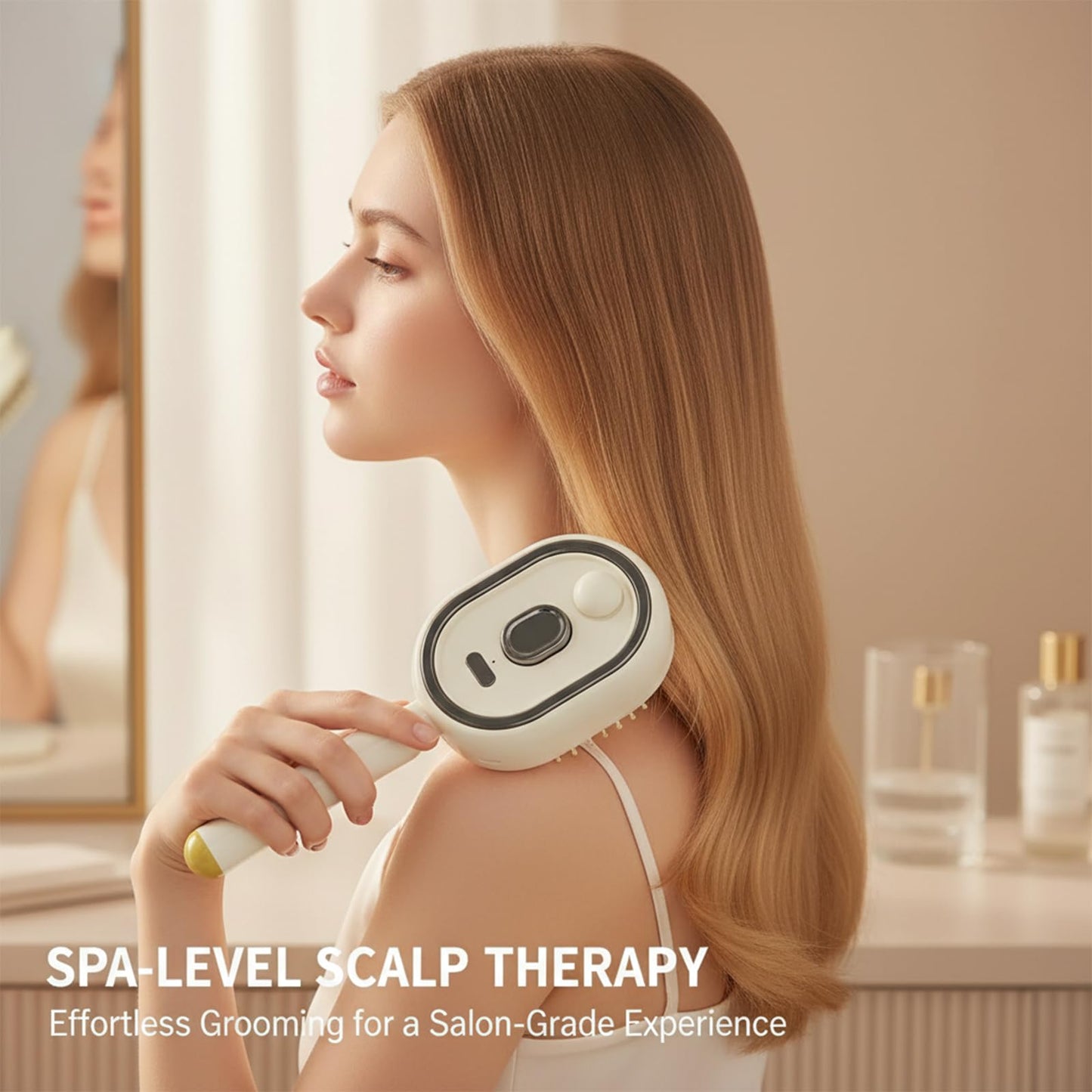 Sakerplus Electric Spray Air Cushion Massage Comb, 138g Hair Brush With Water Spray, Portable Liquid Spraying Hair Brush For Dry Hair Frizz Touch Ups Scalp Massage Daily Styling (Pink)