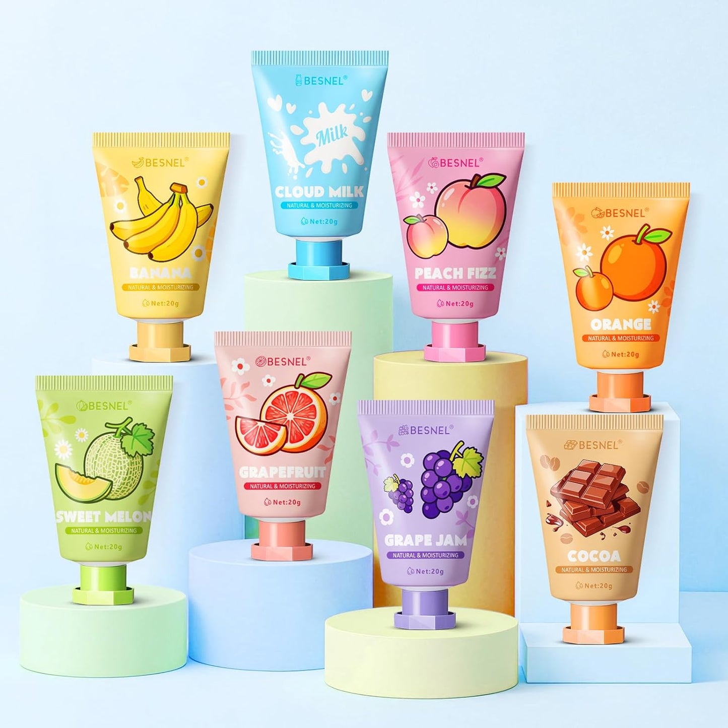 BESNEL 64 Pack Hand Cream Gift Set - Moisturizing Mini Lotions for Dry Hands | Ideal Teacher Appreciation & Birthday Gifts