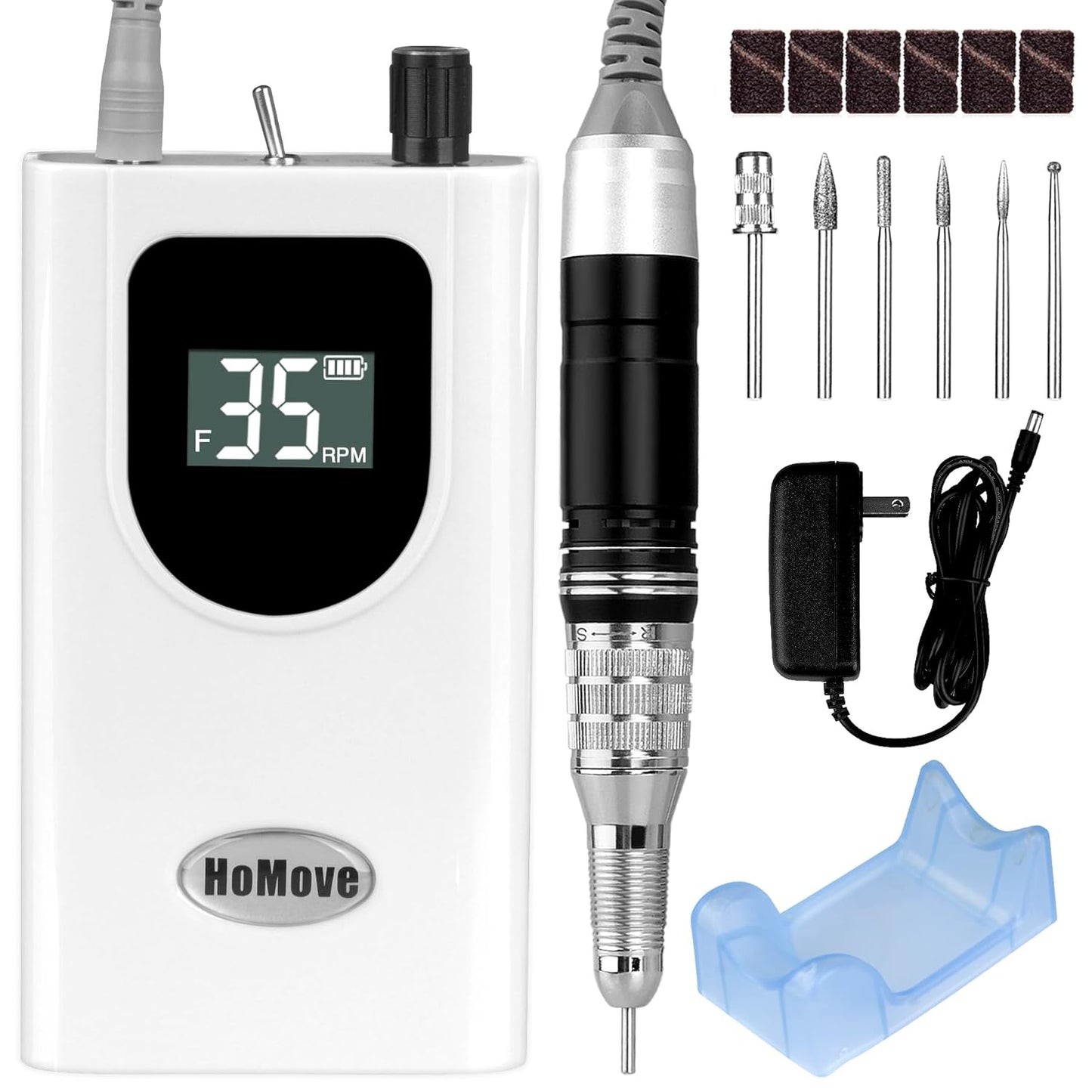 Professional Nail Drill Machine - 35000RPM Rechargeable Efile for Acrylic Gel Nails | Portable & Low Heat (Violet)