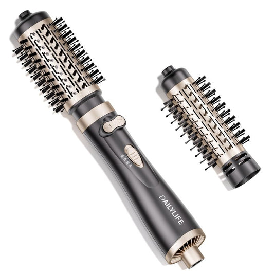DAILYLIFE Rotating Hair Dryer Brush, Spinning Hair Dryer Brush and Hot Air Brush with 2 Brushes (1.5" & 2"), ALCI Safety Plug and Ionic Technology, Ceramic Barrel