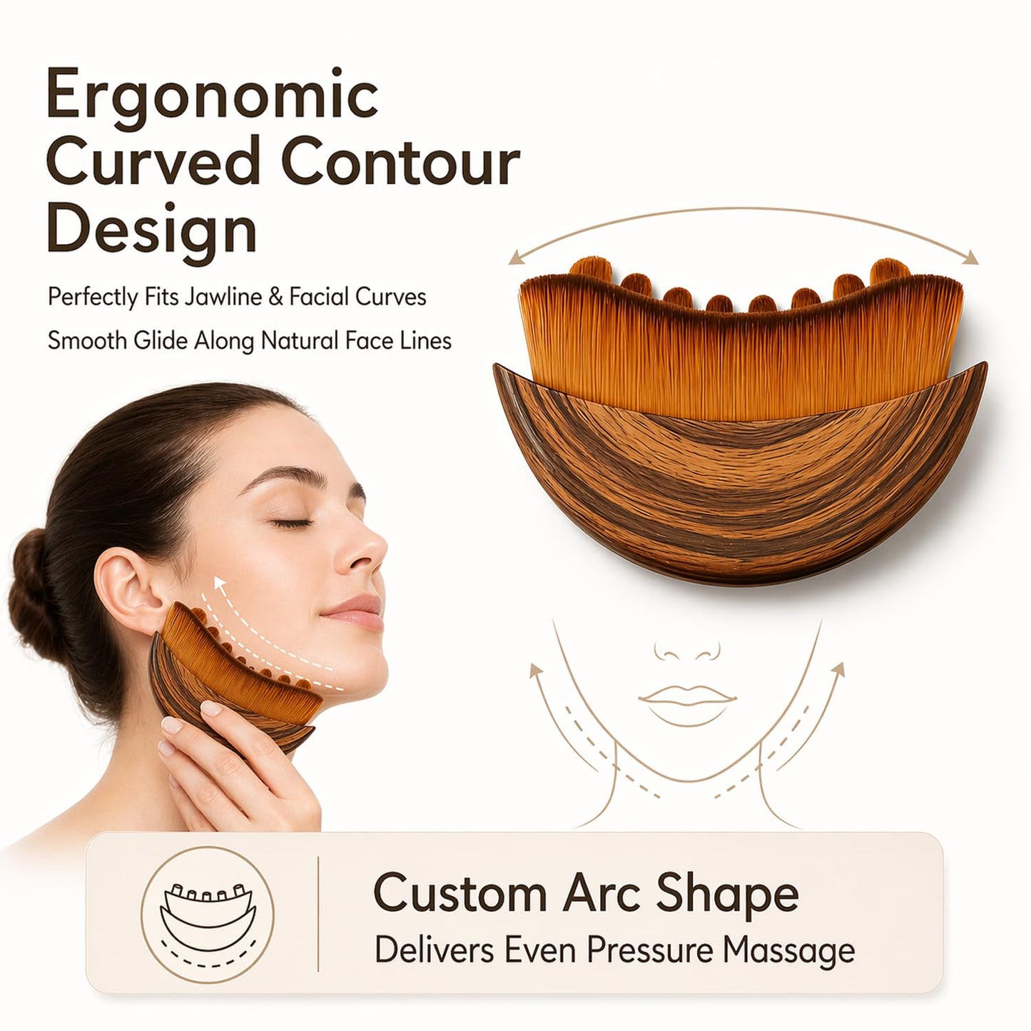 Nuvetra Lymphatic Brush - Lift & Glow Sculpting Tool for Enhanced Skin Absorption & Radiance