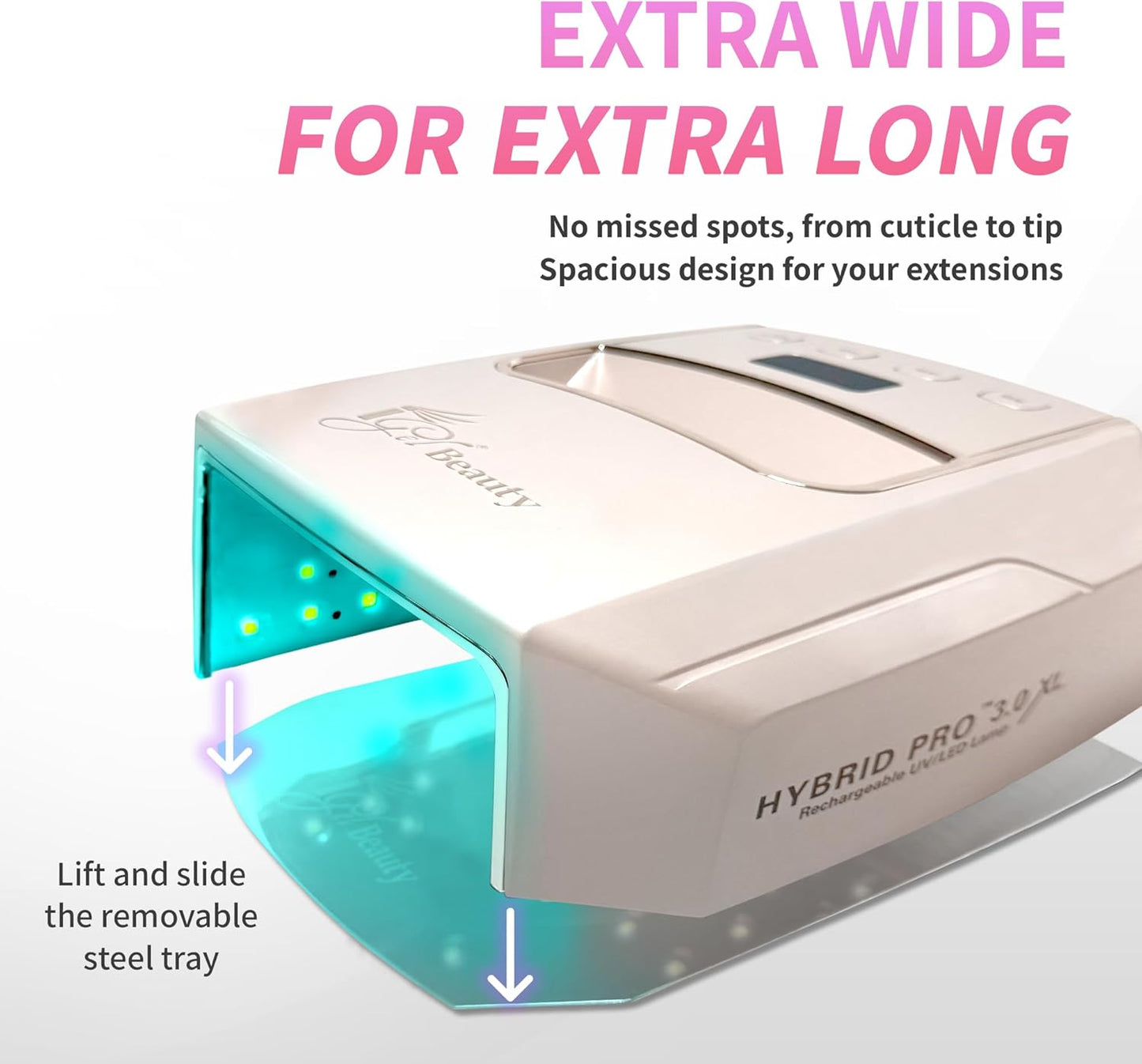iGel Beauty Hybrid PRO 3.0 XL UV/LED Nail Lamp - Wireless 48W Nail Dryer with Smart Timer & Extra Wide Curing Area | Cordless Design, 9000mAh Battery