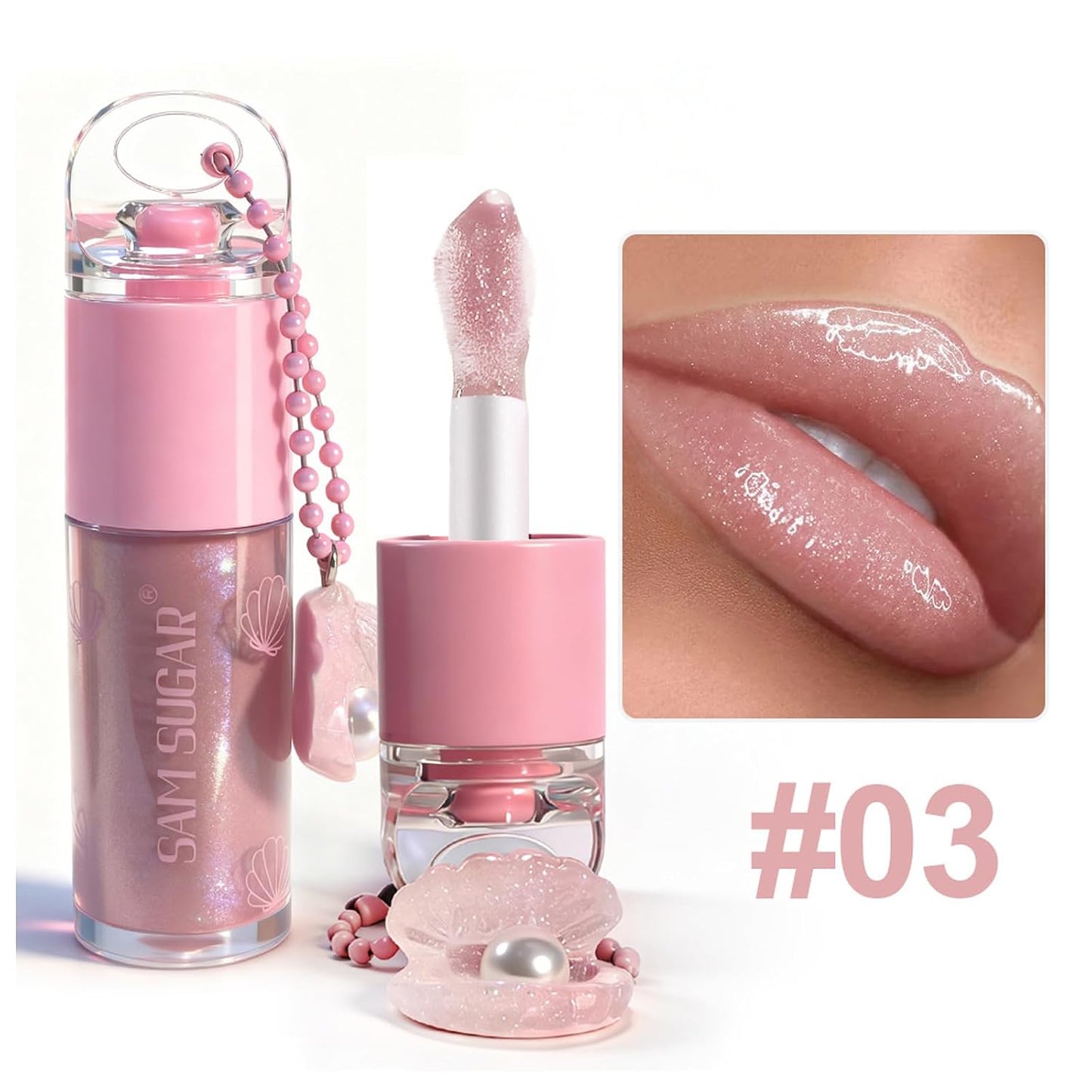 Shimmery Lip Gloss - Glitter Moisturizing Lipstick for Hydration | Non-Sticky, Vegan, 3 Colors Available