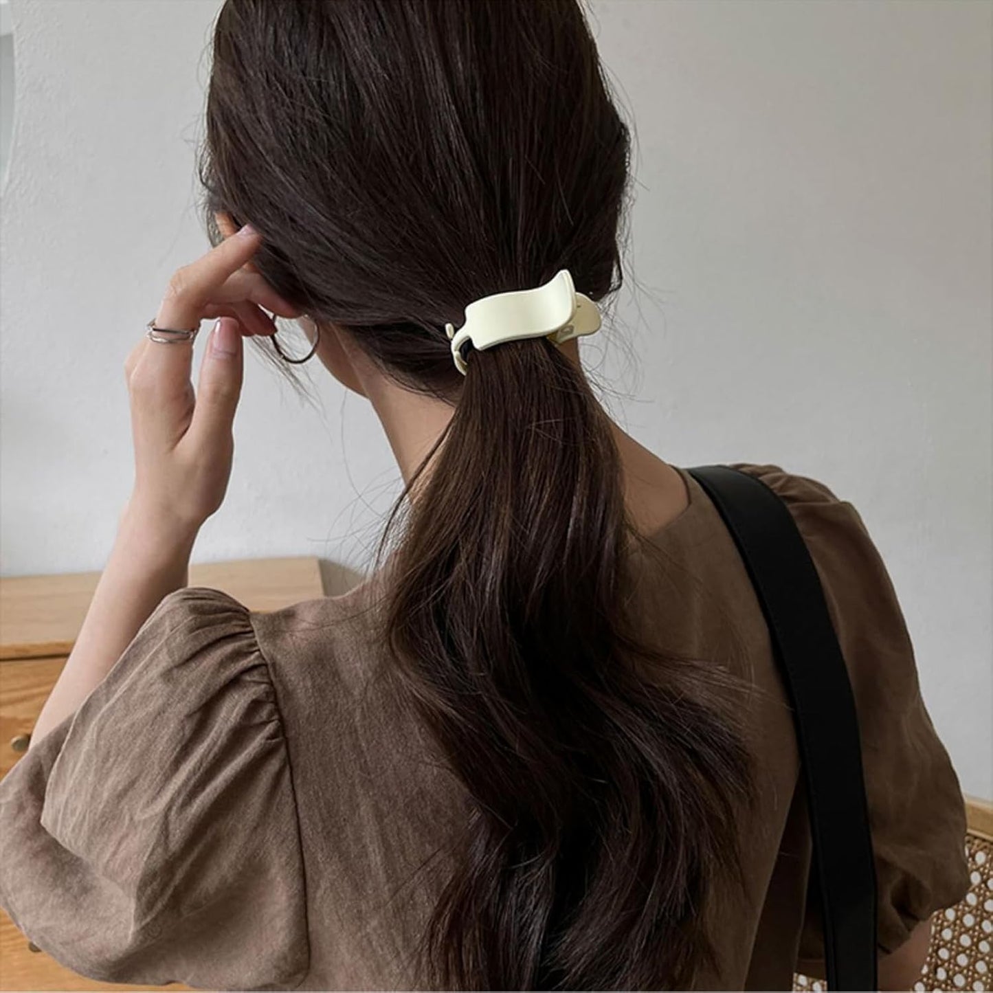 Matte Ponytail Holder Hair Claw Clips - 8 Pcs Strong Hold French Barrettes for Fine Hair | Perfect for Bun & Braiding
