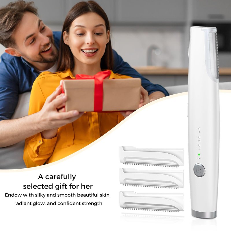 Sonic Dermaplane Razor for Women Face, Smooth Exfoliation & Peach Fuzz Facial Hair Removal, Edge Technology with LED Light, 3 Speeds Rechargeable Dermaplaning Tool with 3 Replacement Blades, White