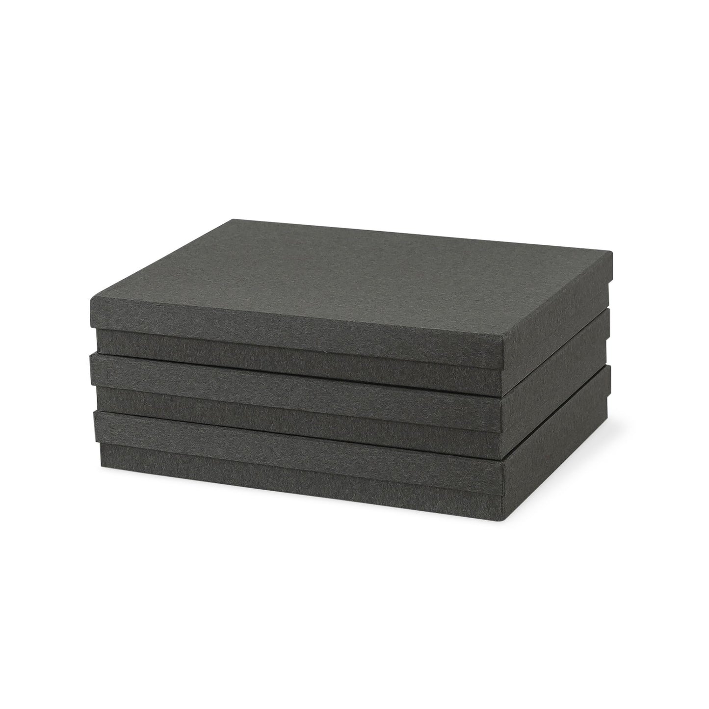 Soul & Lane Document Storage Boxes - Set of 3 (13.2" x 9.8" x 1.8"), Versatile Photo & Craft Organizer for Home & Office, Stackable Cardboard Storage for Letters, Files & Memorabilia, Slate Gray