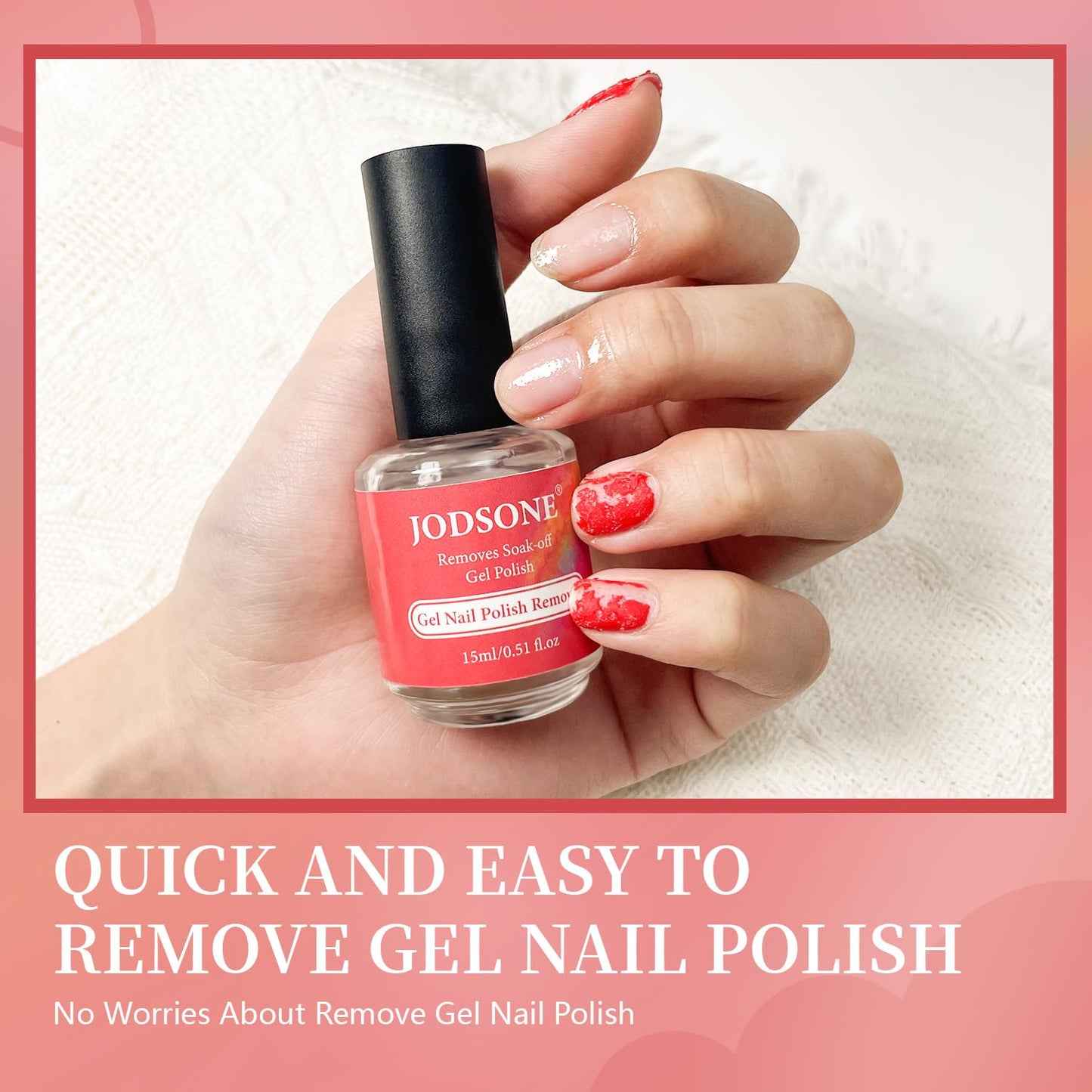 JODSONE Gel Nail Polish Remover - Quick 3-5 Minute Soak-Free Formula | 15ML