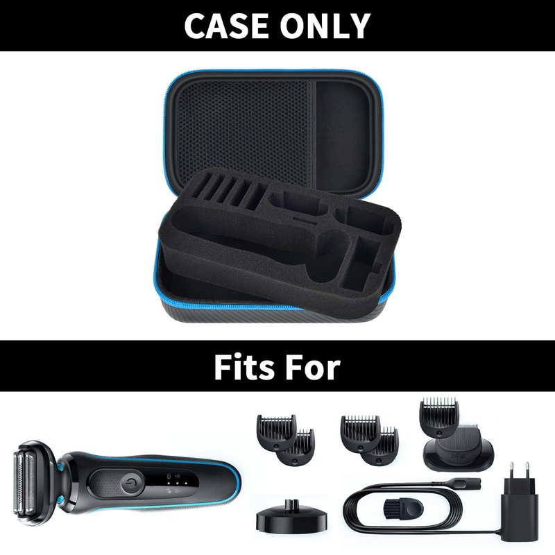 Casmilee Beard Trimmer Case for Braun Electric Shaver Series 5 5150cs/ 5118s for Men, Razor Holder for Foil Shaver, Body Groomer, Charging Stand & 5 Combs, Cutter Head Bag (Box Only)