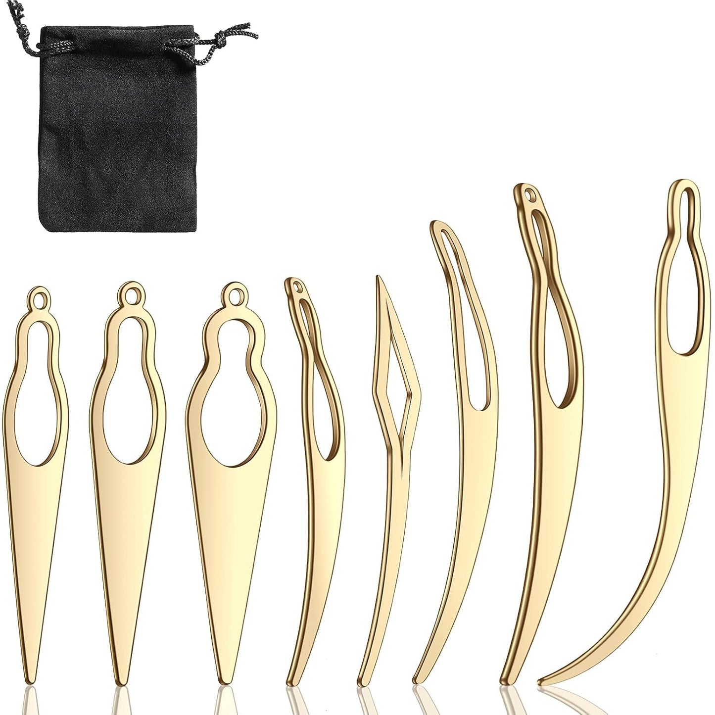 WILLBOND Interlocking Tool for Dreadlocks - 8 Pcs Crochet Hair Maintenance Set | Gold